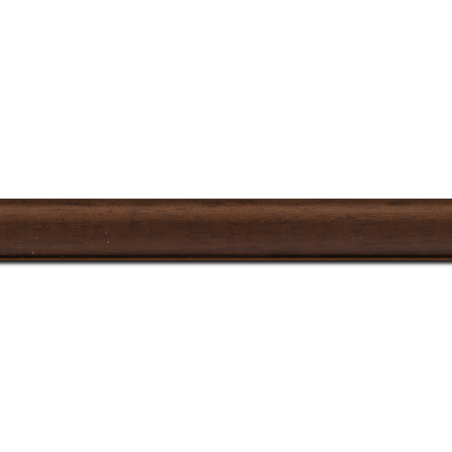 Pack par 12m, bois profil incurvé largeur 2.1cm couleur marron foncé satiné (longueur baguette pouvant varier entre 2.40m et 3m selon arrivage des bois)