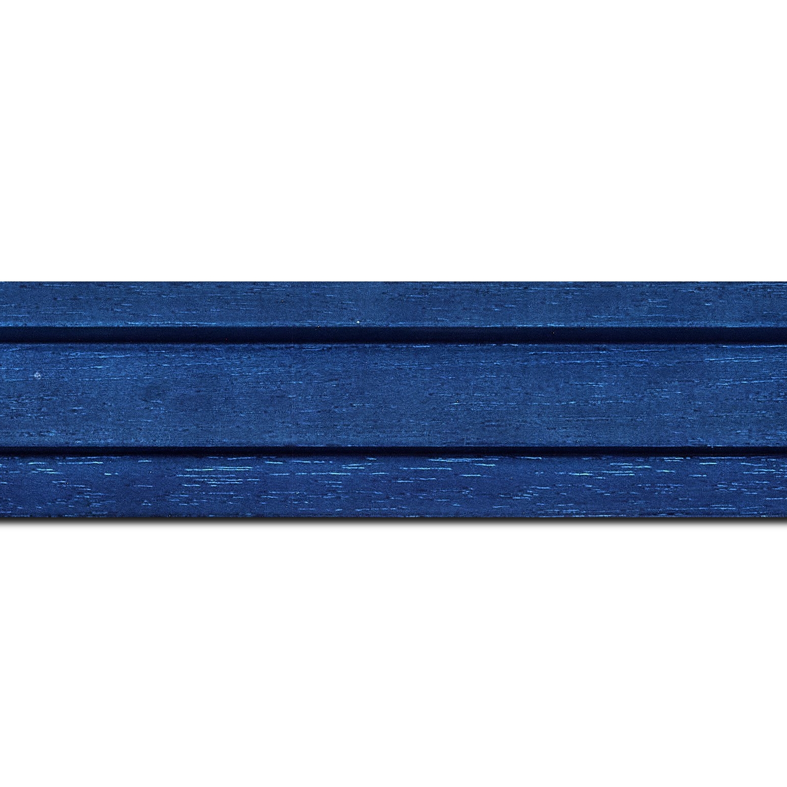 Baguette longueur 1.40m bois caisse américaine profil escalier largeur 4.4cm bleu satiné (spécialement conçu pour les châssis d'une épaisseur jusqu’à 2.5cm )