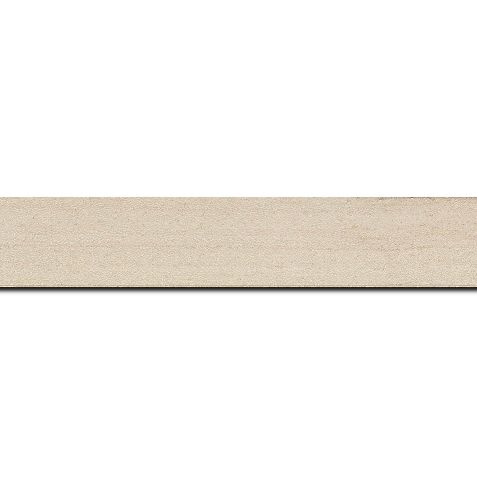 Baguette longueur 1.40m bois profil plat largeur 3cm ayous massif naturel (sans vernis, peut être peint...)effet cube (le sujet qui sera glissé dans le cadre sera en retrait de la face du cadre de 1.4cm assurant un effet très contemporain)