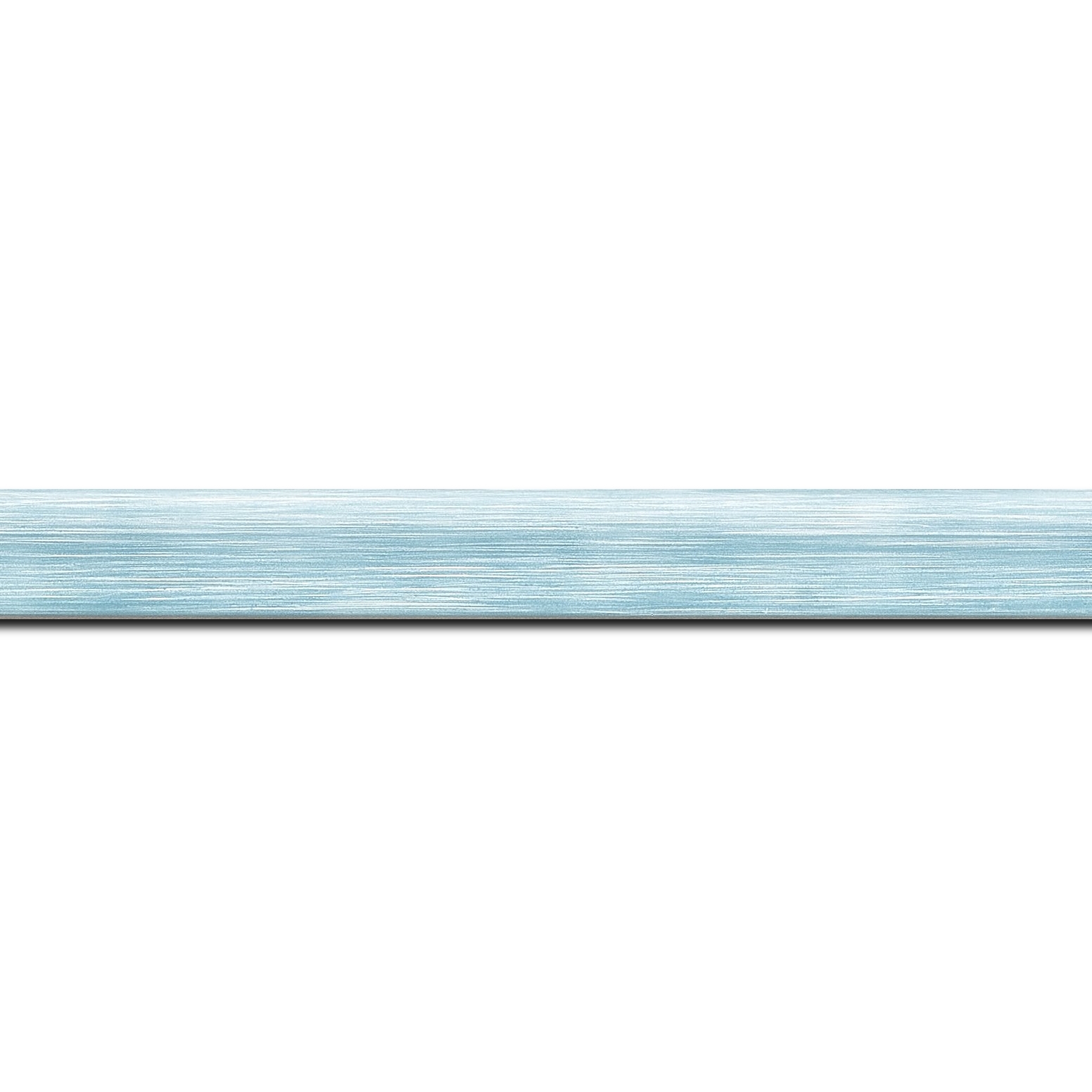Baguette longueur 1.40m bois profil incurvé largeur 2.1cm couleur bleu effet blanchi