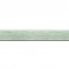 Baguette longueur 1.40m bois profil arrondi en pente plongeant largeur 2.4cm couleur vert tendre, arête et chant extérieur du cadre blanc