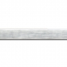 Baguette longueur 1.40m bois profil arrondi en pente plongeant largeur 2.4cm couleur gris tendre, arête et chant extérieur du cadre blanc