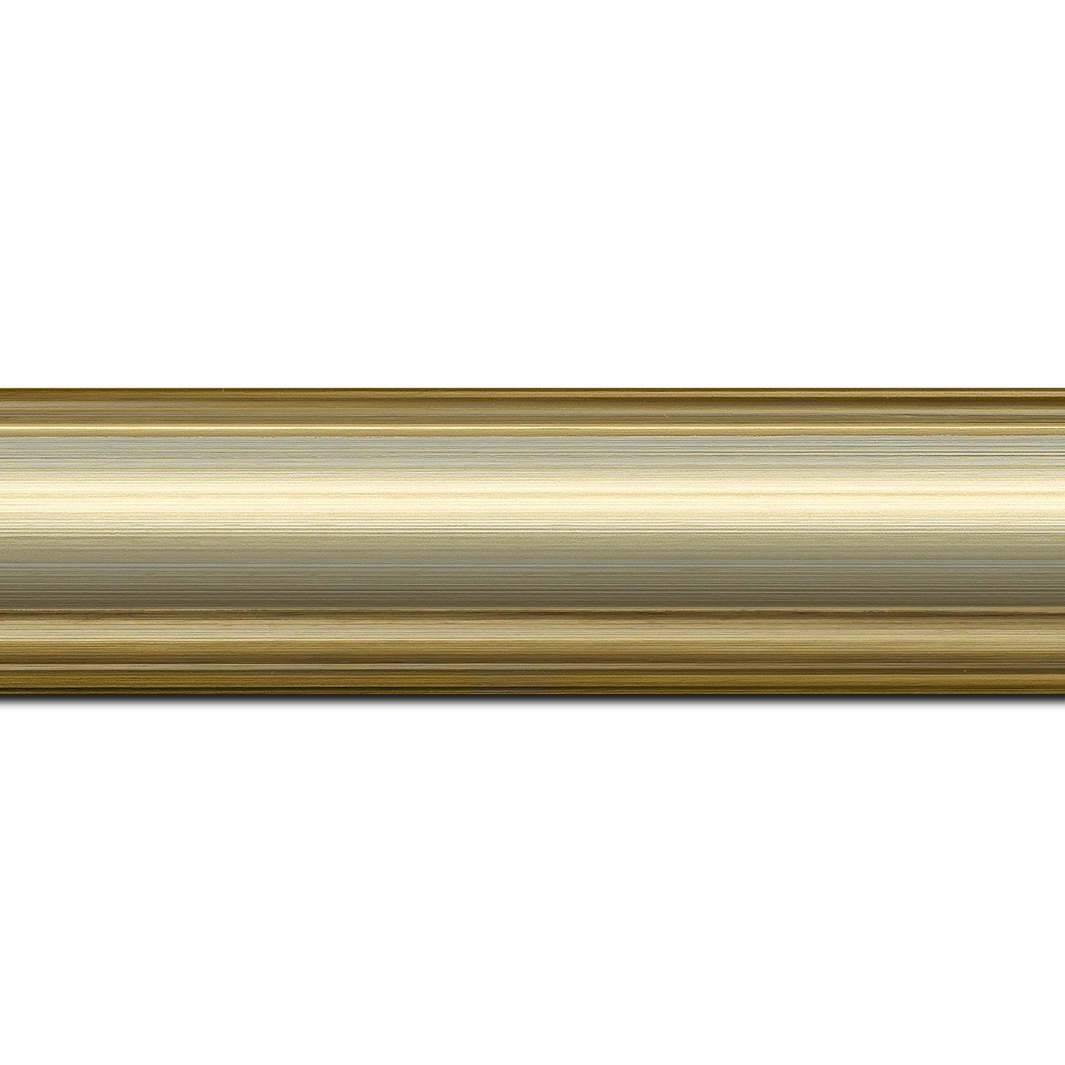 Baguette longueur 1.40m bois profil doucine inversée largeur 4.4cm or gorge champagne