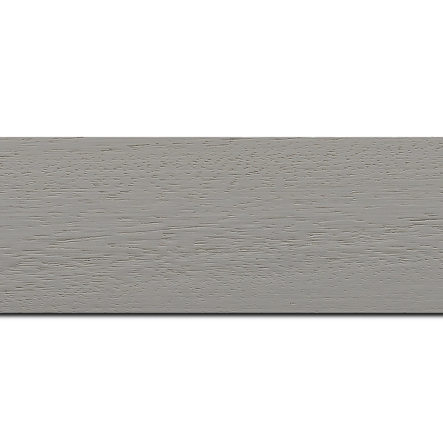 Baguette longueur 1.40m bois profil plat largeur 5.9cm couleur gris clair satiné