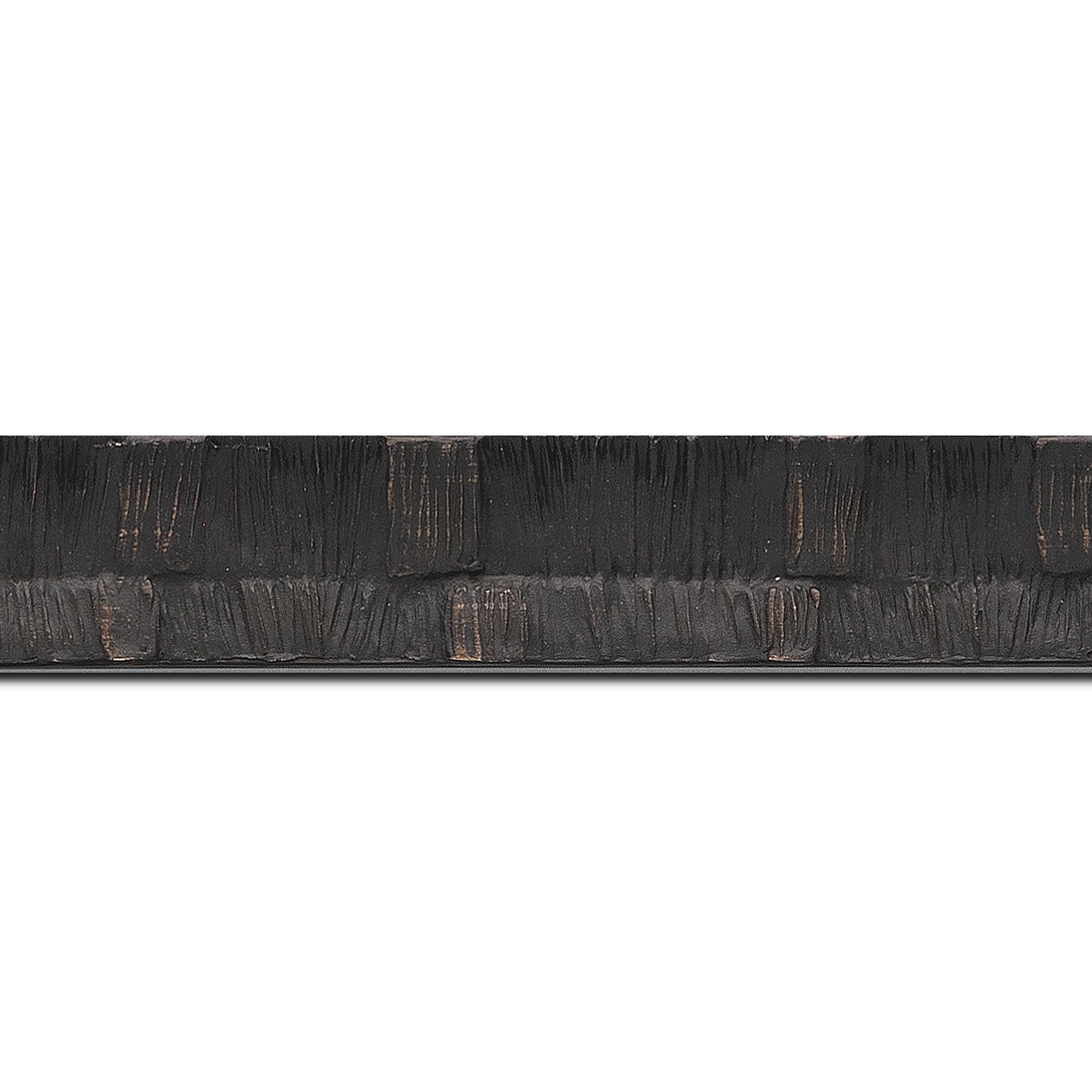Baguette longueur 1.40m bois profil incurvé largeur 3cm  couleur noir ébène finition ethnique