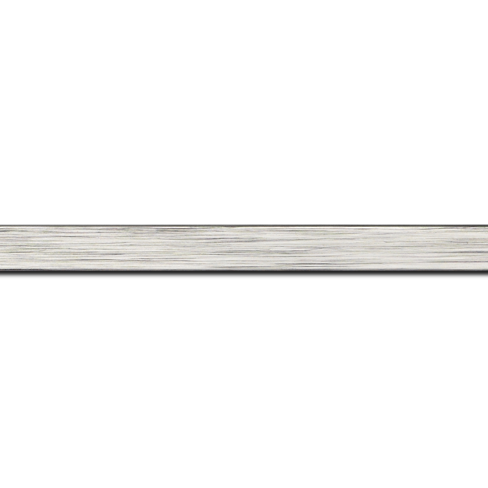 Baguette longueur 1.40m bois profil plat largeur 1.5cm couleur argent