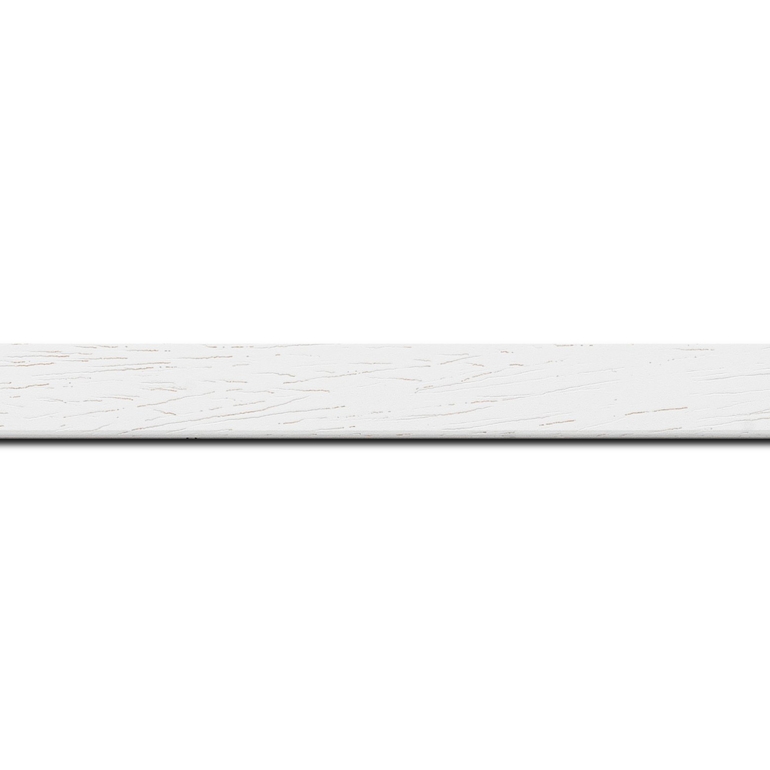 Baguette service précoupé Bois profil plat largeur 2cm couleur blanc satiné