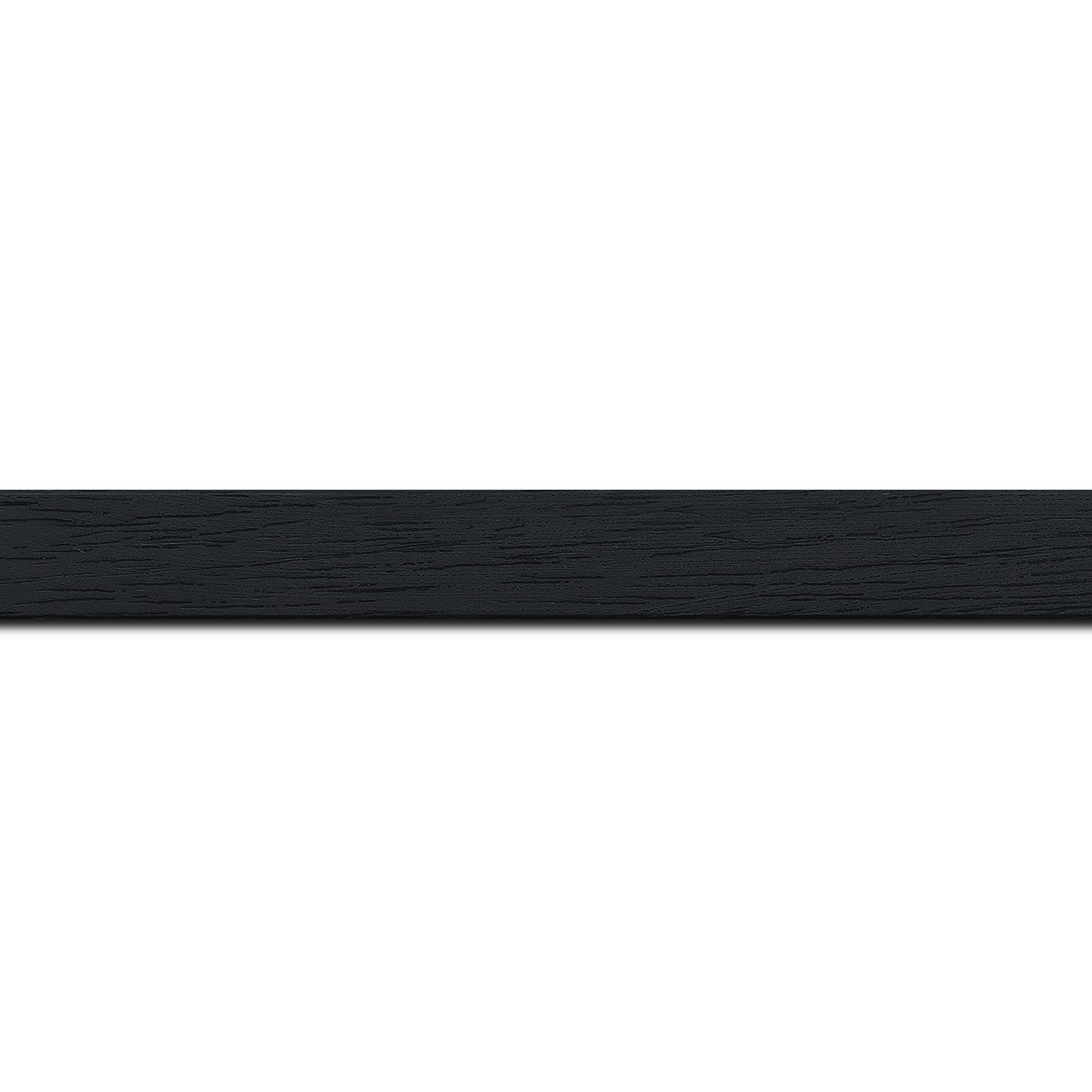Baguette longueur 1.40m bois profil plat largeur 2cm couleur noir satiné