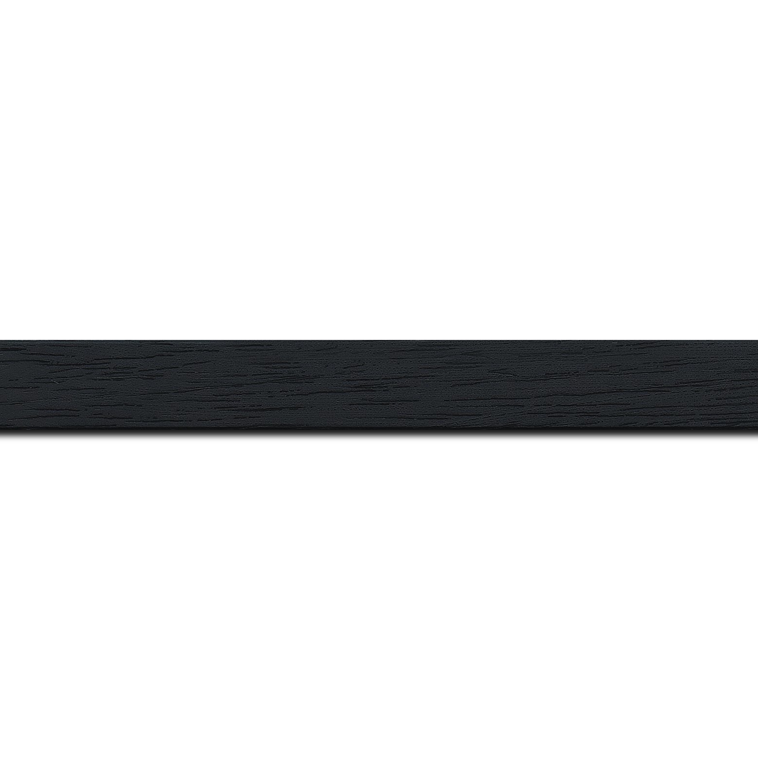 Baguette longueur 1.40m bois profil plat largeur 2cm couleur noir satiné