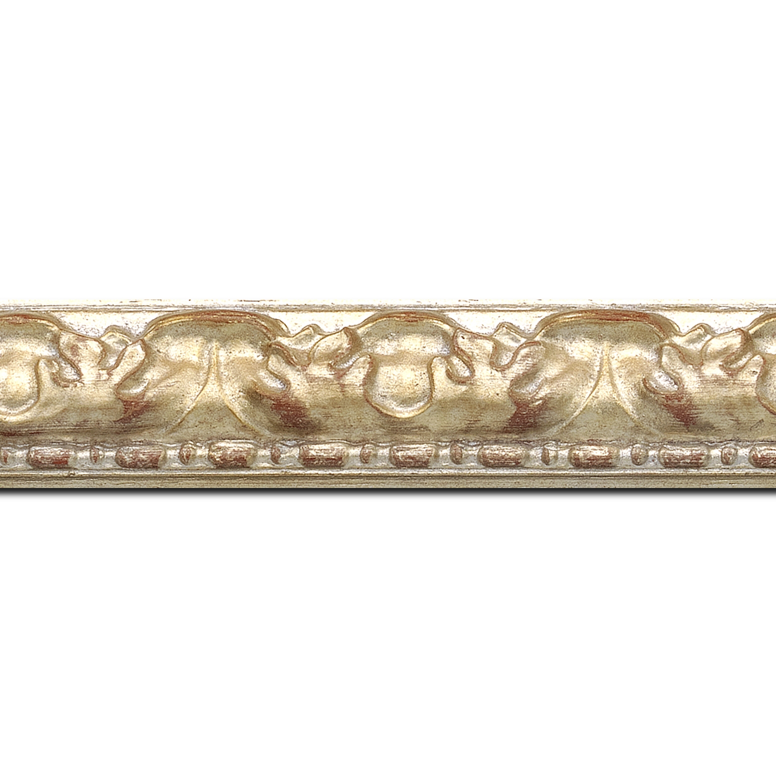 Baguette longueur 1.40m bois profil bombé largeur 4cm couleur argent antique