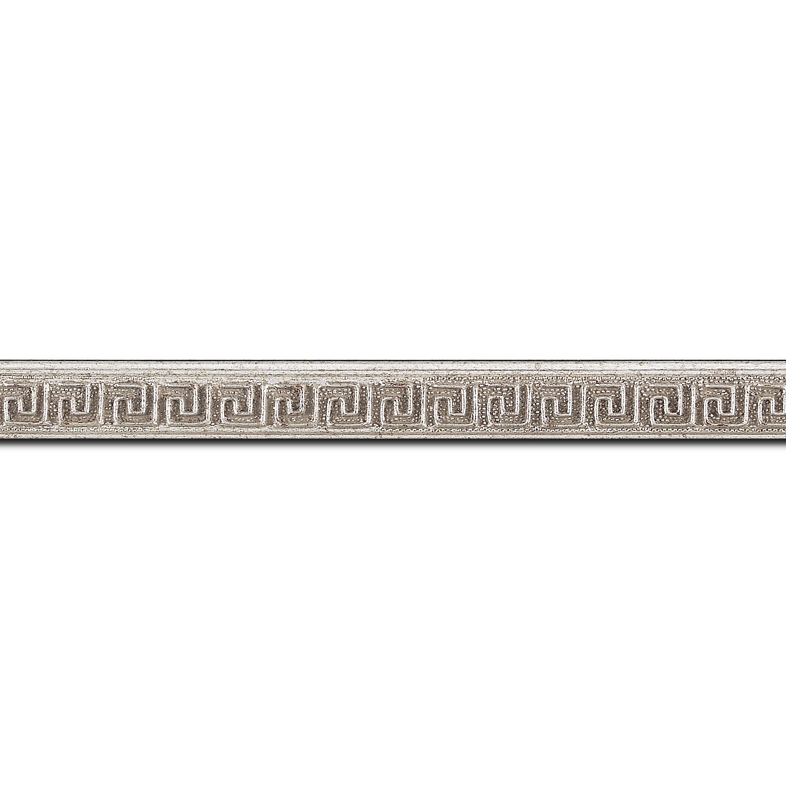 Baguette longueur 1.40m bois profil jonc largeur 1.6cm argent style décor angulaire ( finition artisanale fait main )