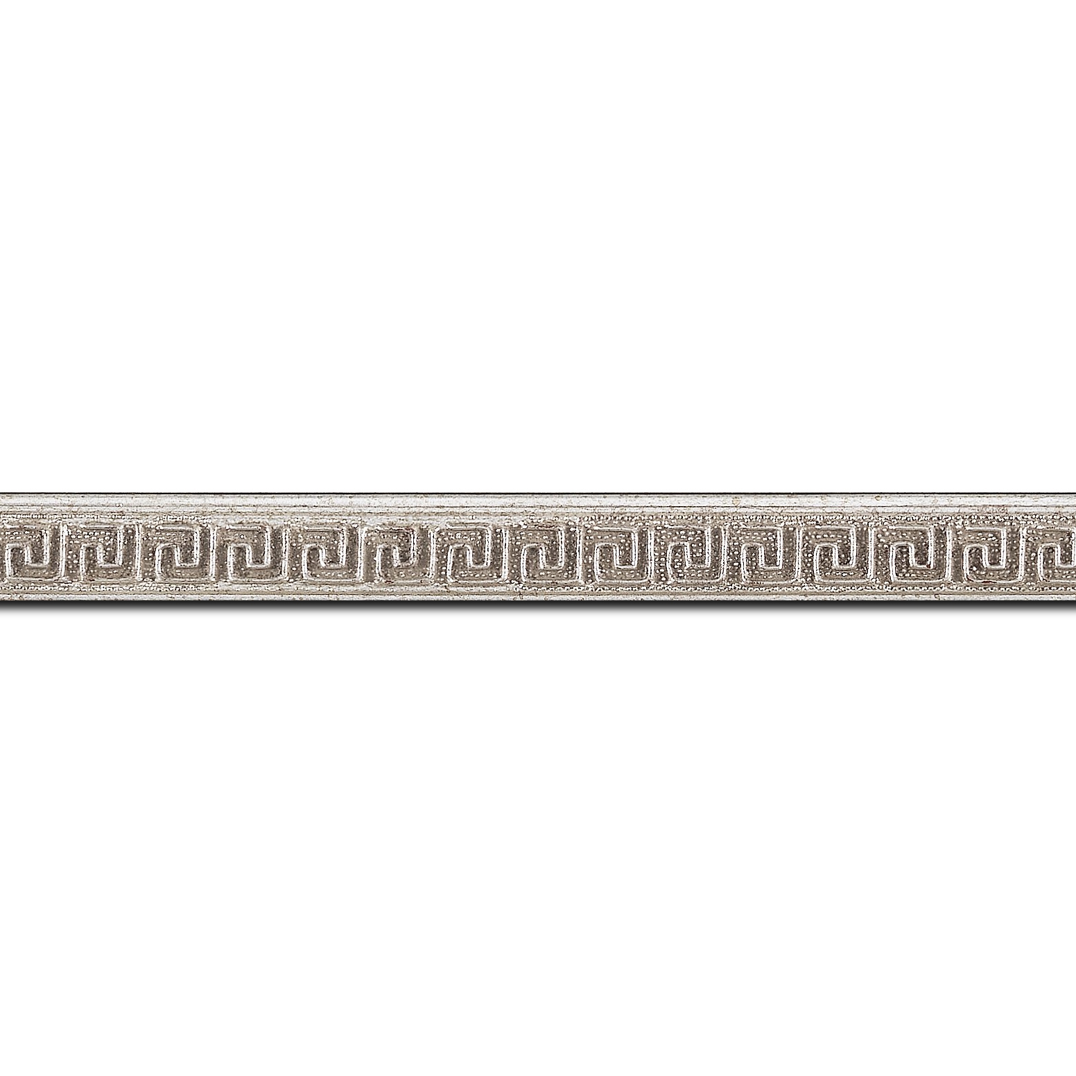 Pack par 12m, bois profil jonc largeur 1.6cm argent style décor angulaire ( finition artisanale fait main )(longueur baguette pouvant varier entre 2.40m et 3m selon arrivage des bois)