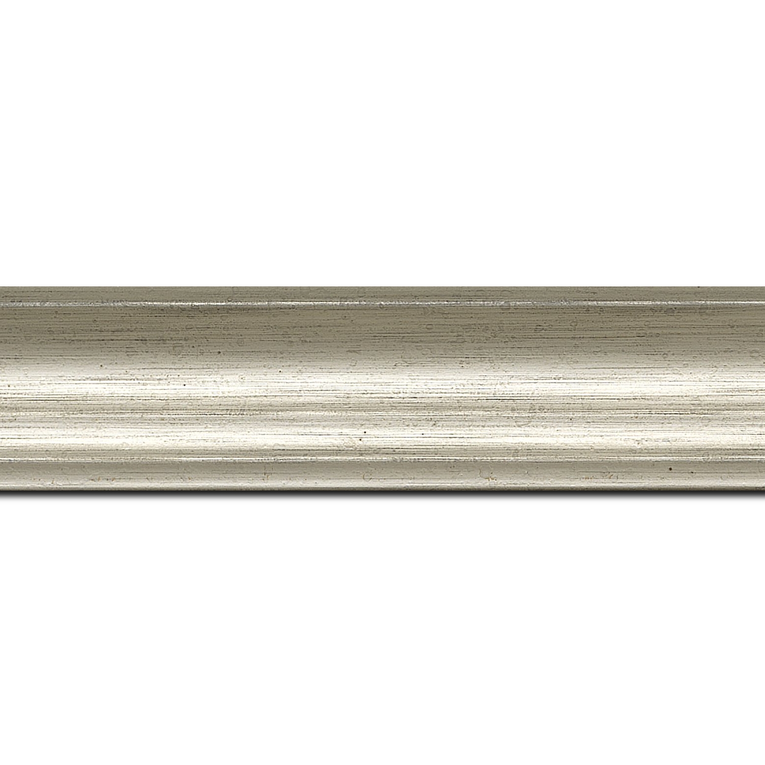 Baguette longueur 1.40m bois profil incurvé largeur 4.2cm argent chaud  finition nature