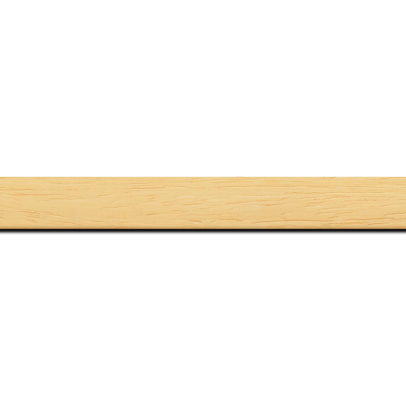 Pack par 12m, bois profil plat largeur 2.5cm hauteur 4.8cm couleur naturel vernis satiné (hauteur feuillure 4.3cm )(longueur baguette pouvant varier entre 2.40m et 3m selon arrivage des bois)
