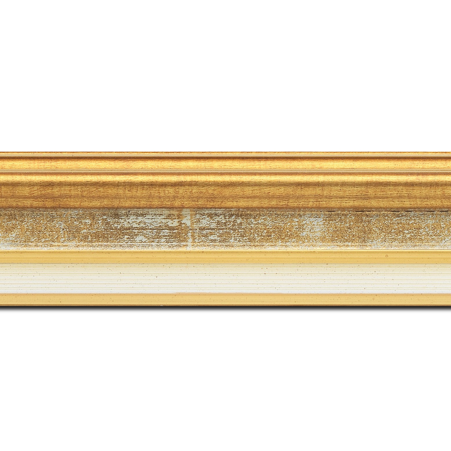 Baguette service précoupé Bois largeur 5.2cm or gorge gris fond or  marie louise crème filet or intégrée