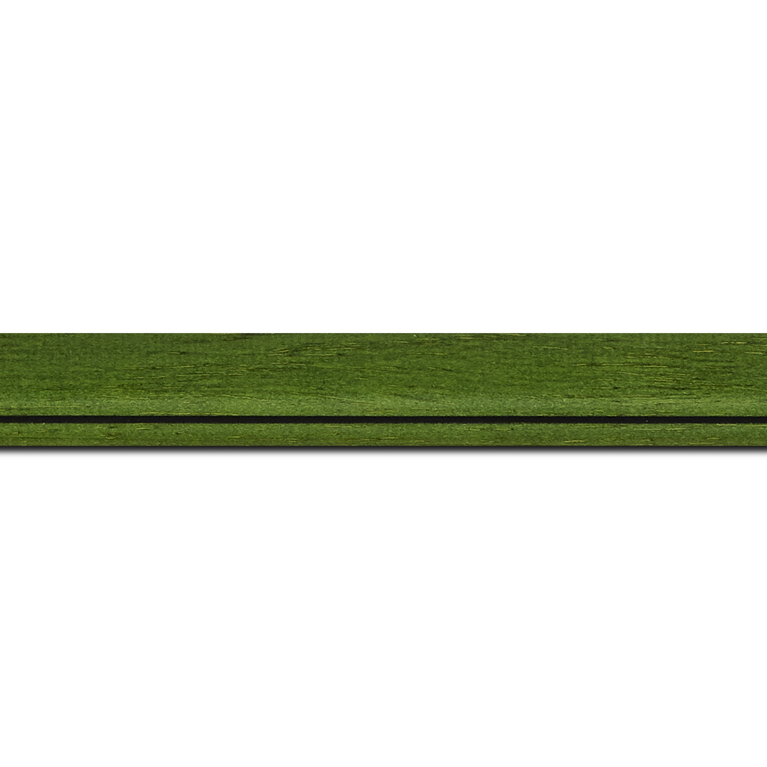 Baguette longueur 1.40m bois profil bombé largeur 2.4cm couleur vert sapin satiné filet noir