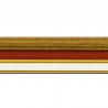 Baguette longueur 1.40m bois largeur 5.2cm or gorge bordeaux  marie louise crème filet or intégrée