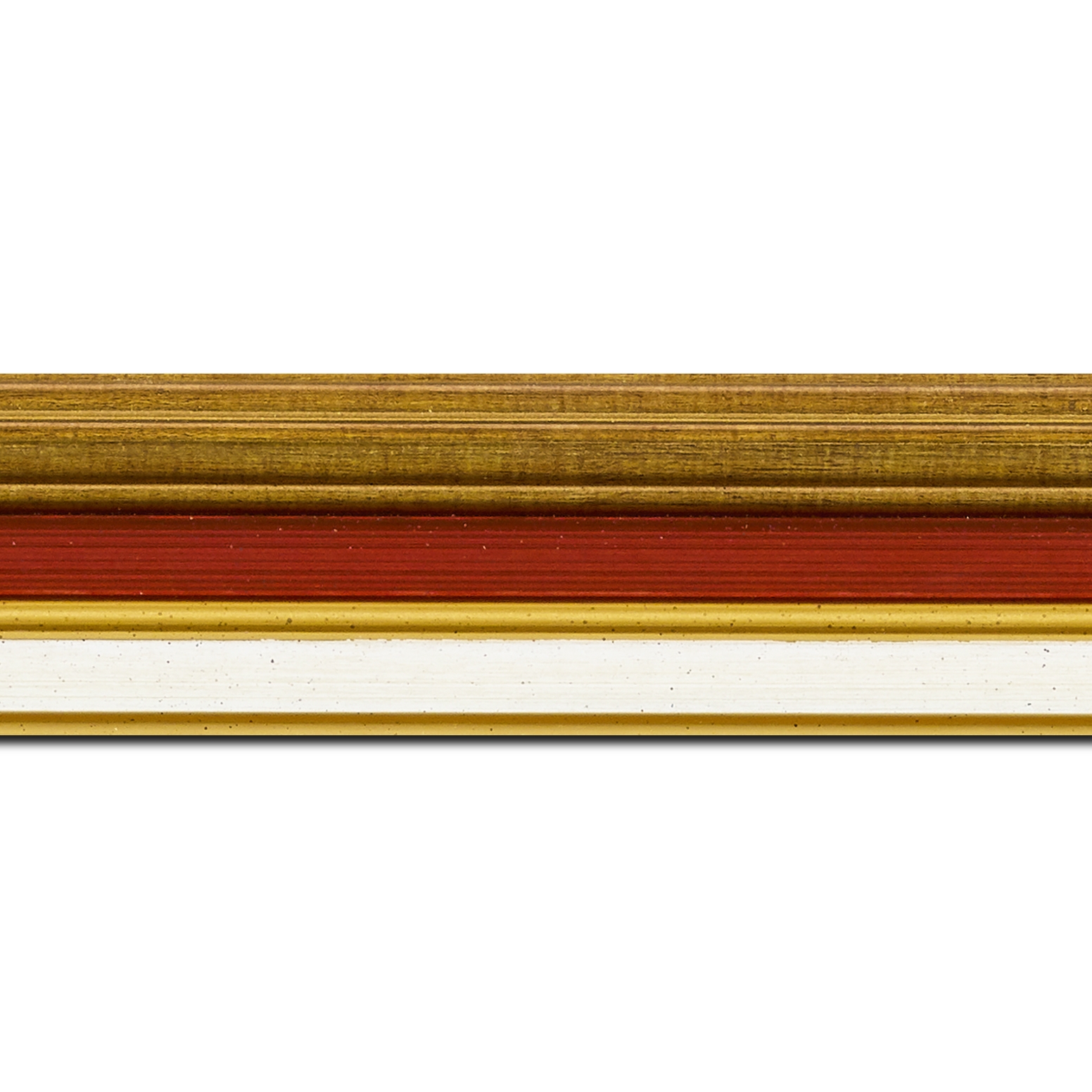 Baguette longueur 1.40m bois largeur 5.2cm or gorge bordeaux  marie louise crème filet or intégrée