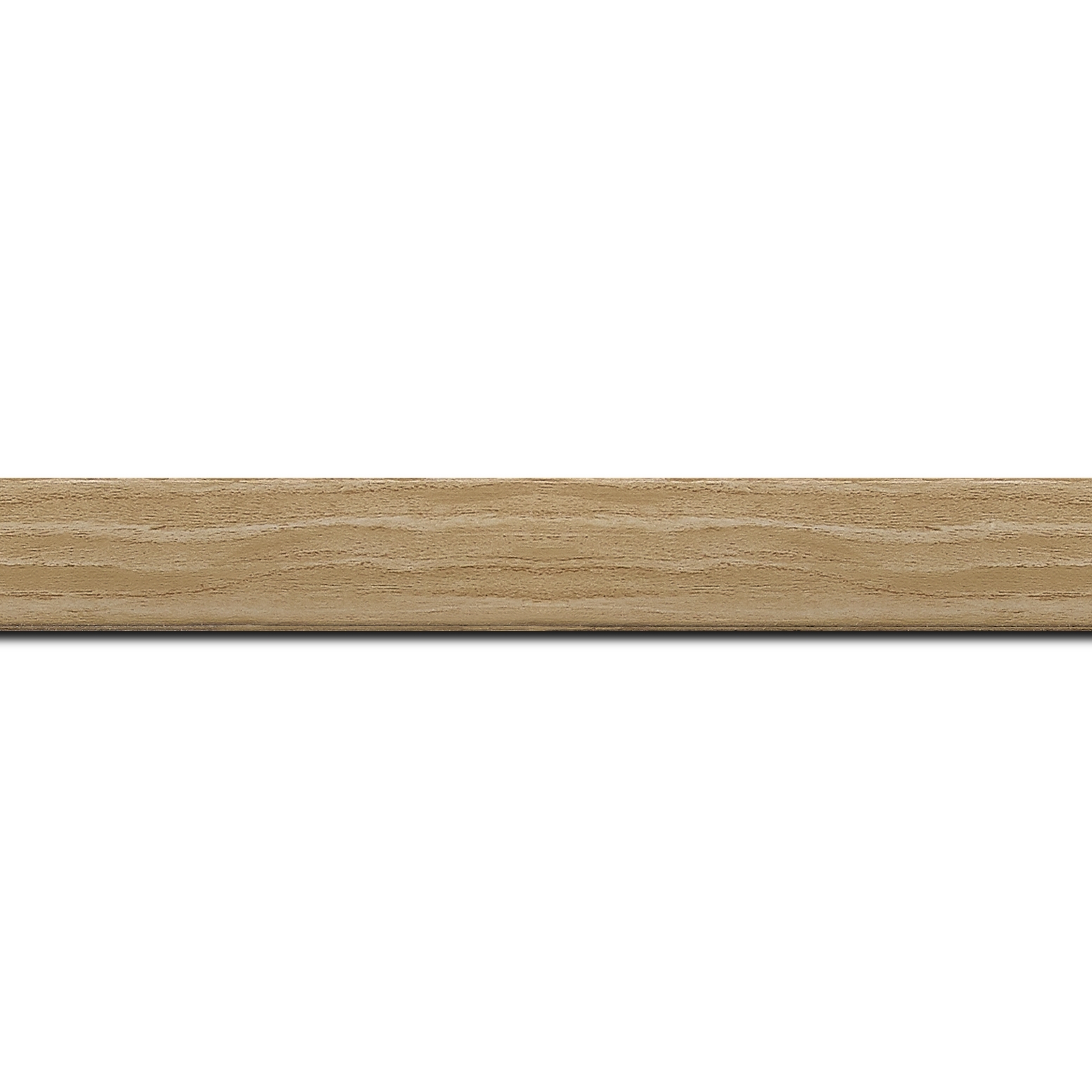 Pack par 12m, bois profil plat largeur 2.6cm hauteur 5cm décor bois naturel(longueur baguette pouvant varier entre 2.40m et 3m selon arrivage des bois)