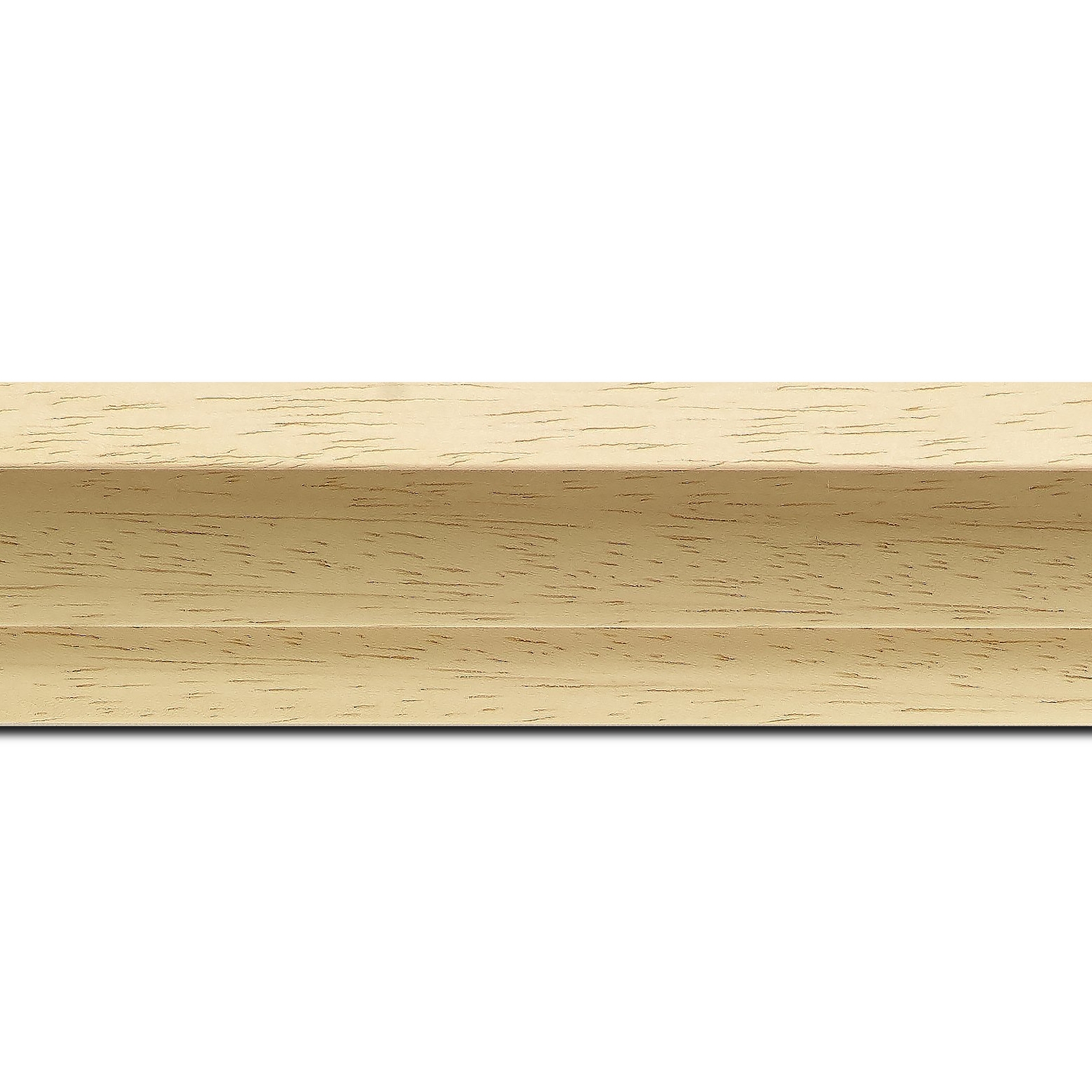 Pack par 12m, bois caisse américaine xl profil escalier largeur 4.9cm naturel (spécialement conçu pour les châssis 3d d'une épaisseur de 3 à 4cm) sans verni,peut être peint...(longueur baguette pouvant varier entre 2.40m et 3m selon arrivage des bois)