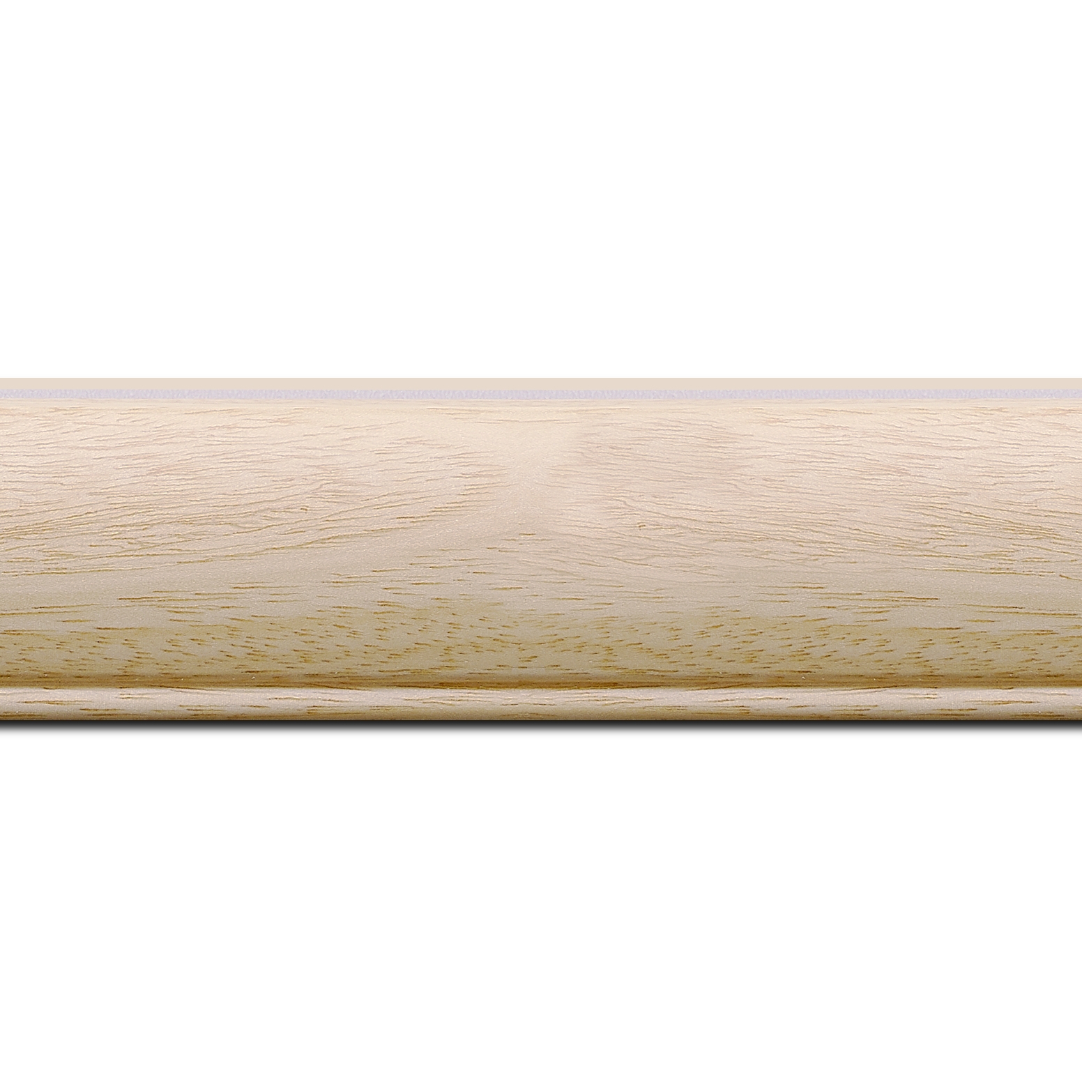 Pack par 12m, bois profil arrondi largeur 4.7cm ayous massif naturel (sans vernis, peut être peint)  (longueur baguette pouvant varier entre 2.40m et 3m selon arrivage des bois)