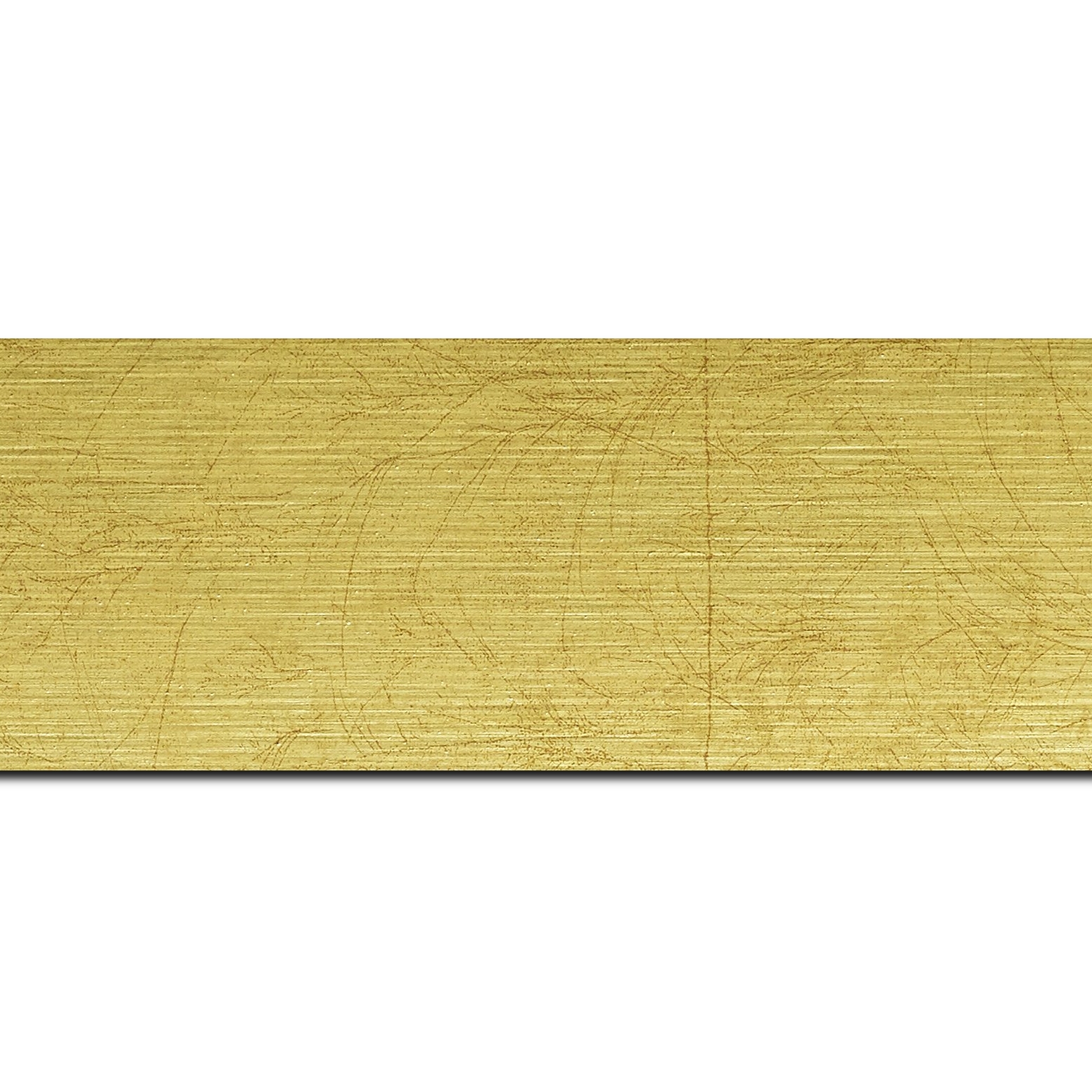 Baguette longueur 1.40m bois profil plat largeur 5.9cm or effet marbré