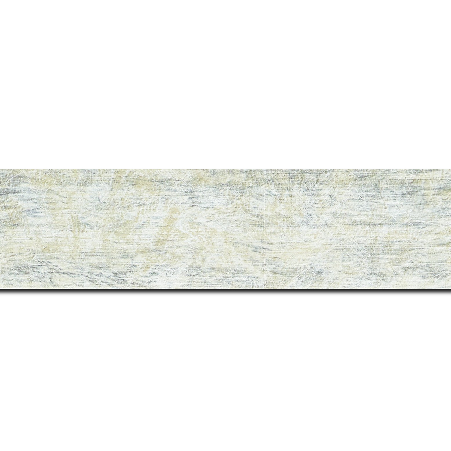 Baguette longueur 1.40m bois profil plat largeur 4cm argent chaud effet marbré