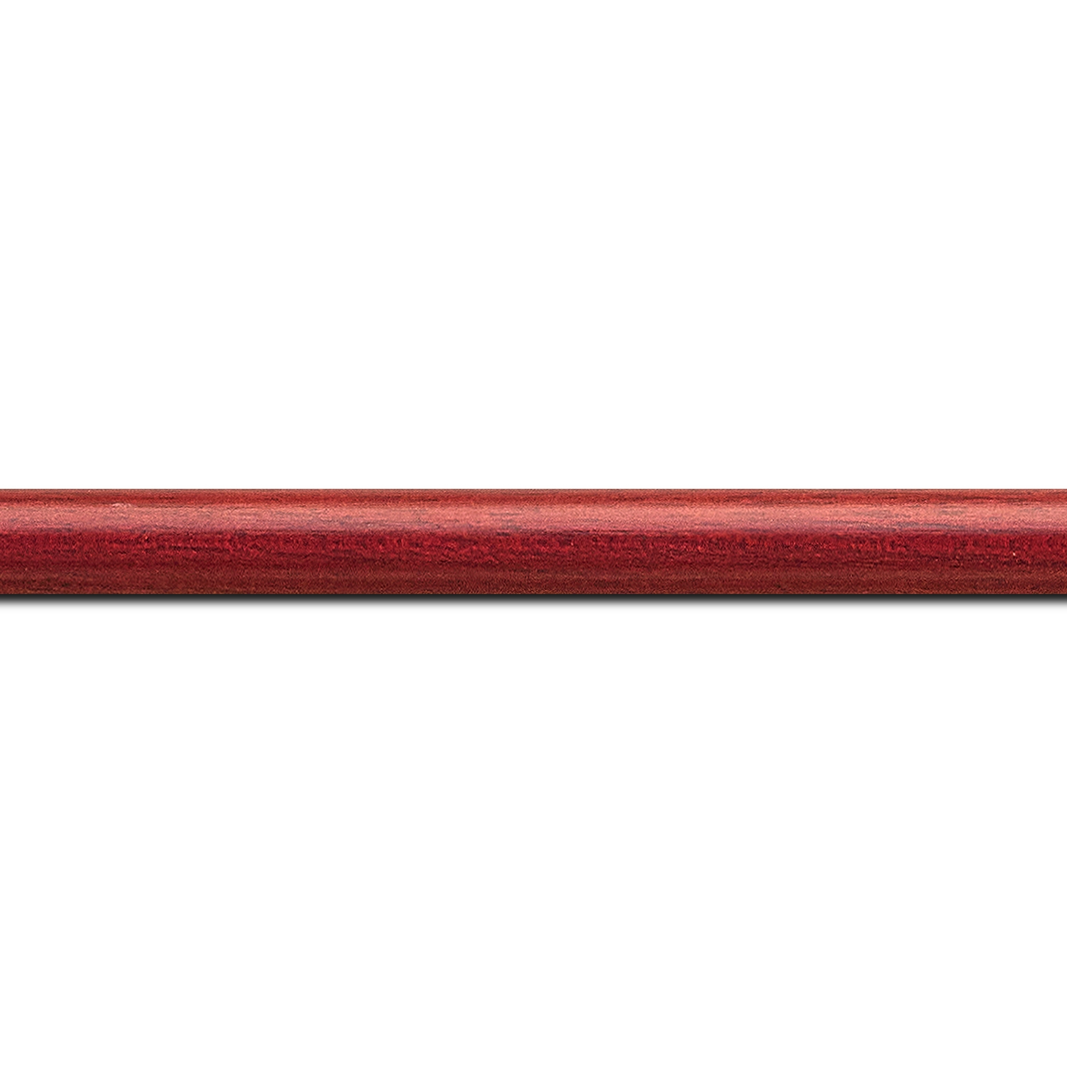 Pack par 12m, bois profil demi rond largeur 1.5cm couleur bordeaux satiné (longueur baguette pouvant varier entre 2.40m et 3m selon arrivage des bois)