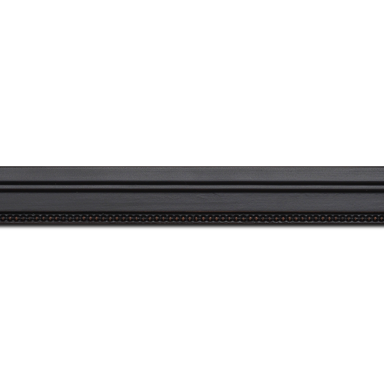 Baguette longueur 1.40m bois profil plat en étage  largeur 2.2cm couleur noir ébène filet perle