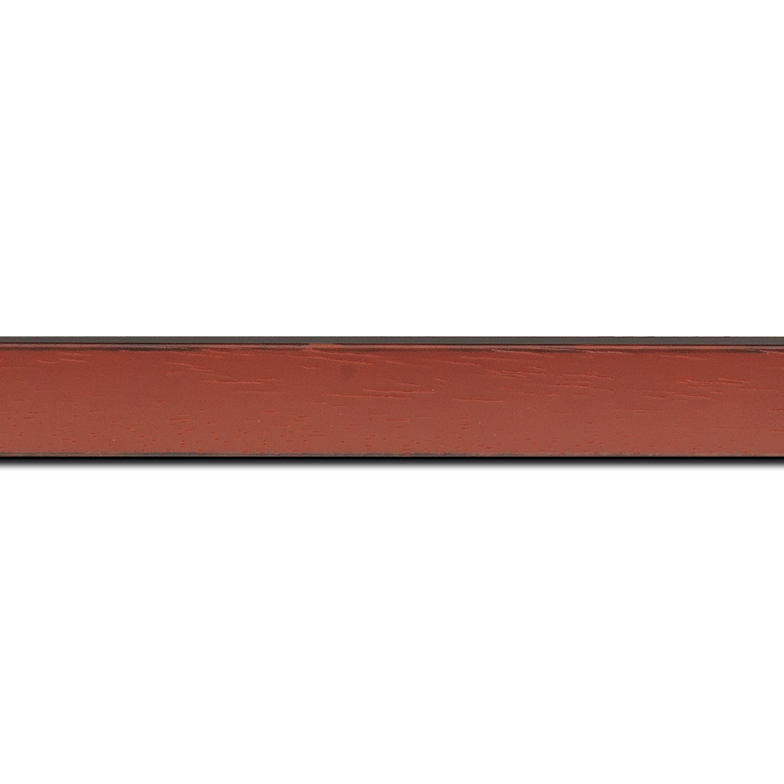 Baguette service précoupé Bois profil concave largeur 2.4cm couleur bordeaux  satiné  arêtes essuyés noircies de chaque coté