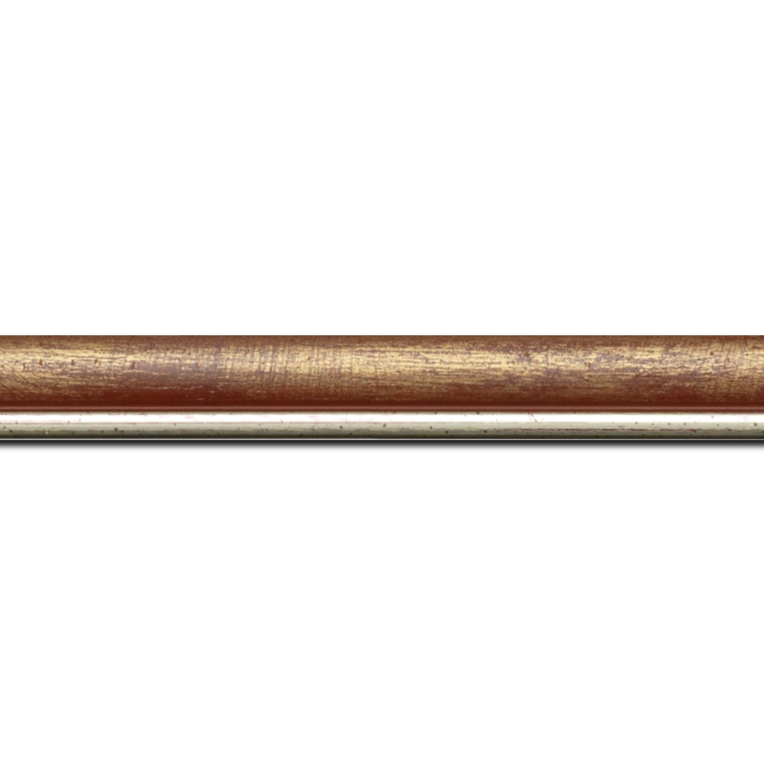 Baguette longueur 1.40m bois profil arrondi largeur 2.1cm  couleur bordeaux fond or filet argent chaud