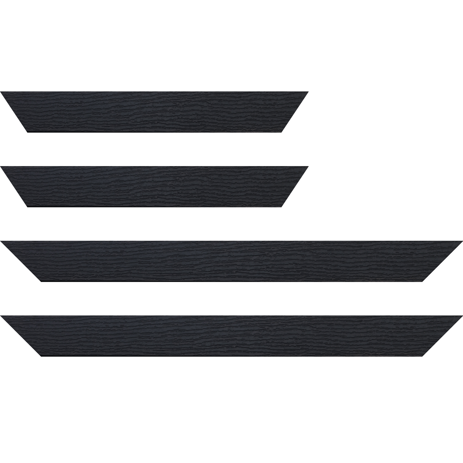 Baguette service précoupé Bois profil plat largeur 4.4cm couleur noir ébène  finition veiné