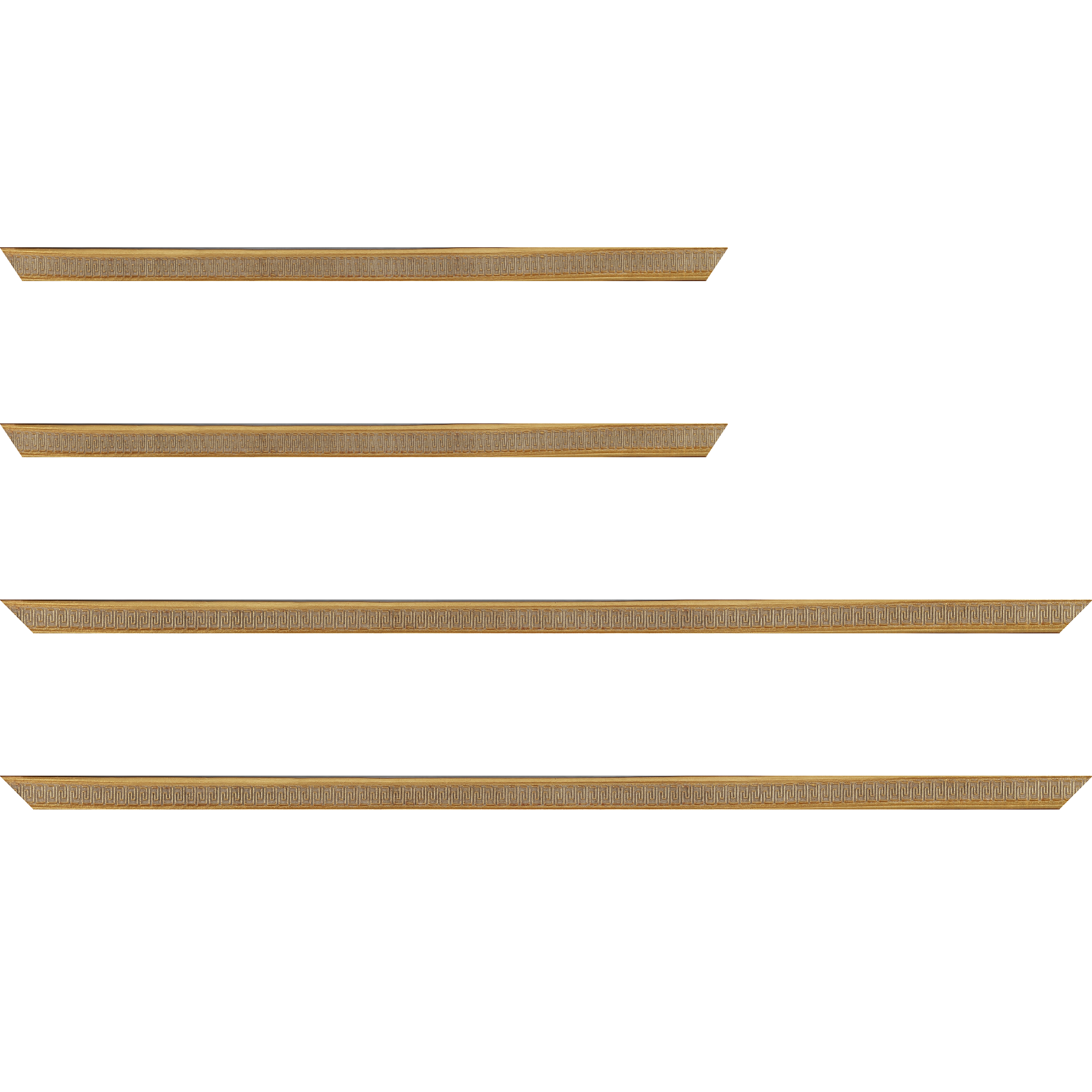 Baguette service précoupé Bois profil jonc largeur 1.6cm or style décor angulaire( finition artisanale fait main )