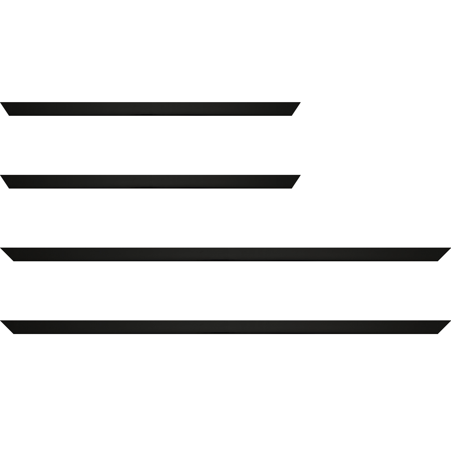 Baguette service précoupé Bois profil méplat largeur 1.4cm couleur noir laqué