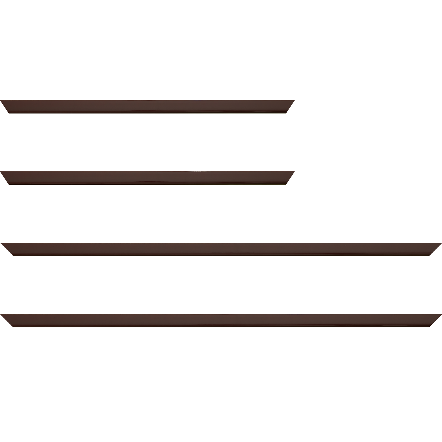 Baguette service précoupé Bois profil méplat largeur 1.4cm couleur bordeaux laqué