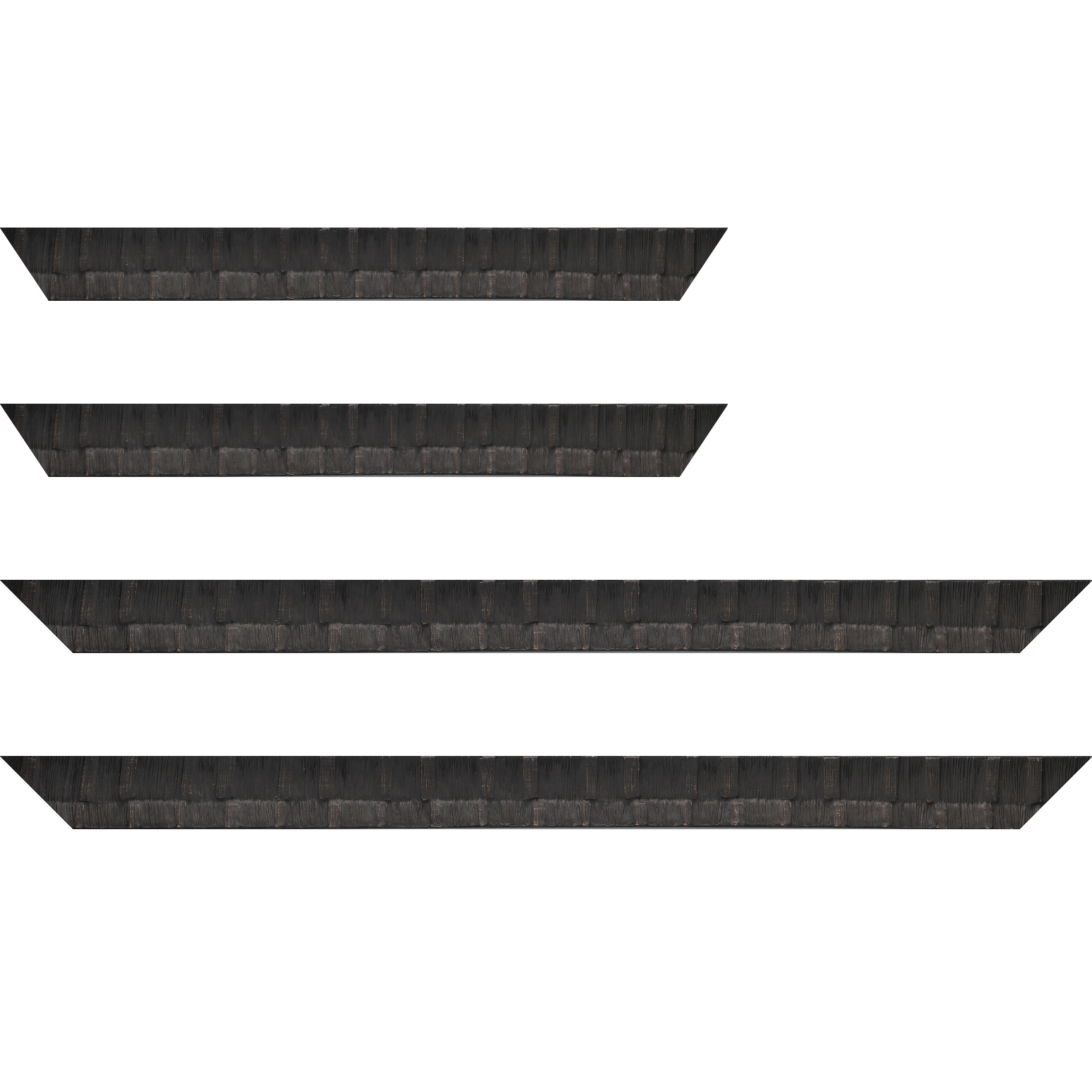 Baguette service précoupé bois profil incurvé largeur 3cm  couleur noir ébène finition ethnique