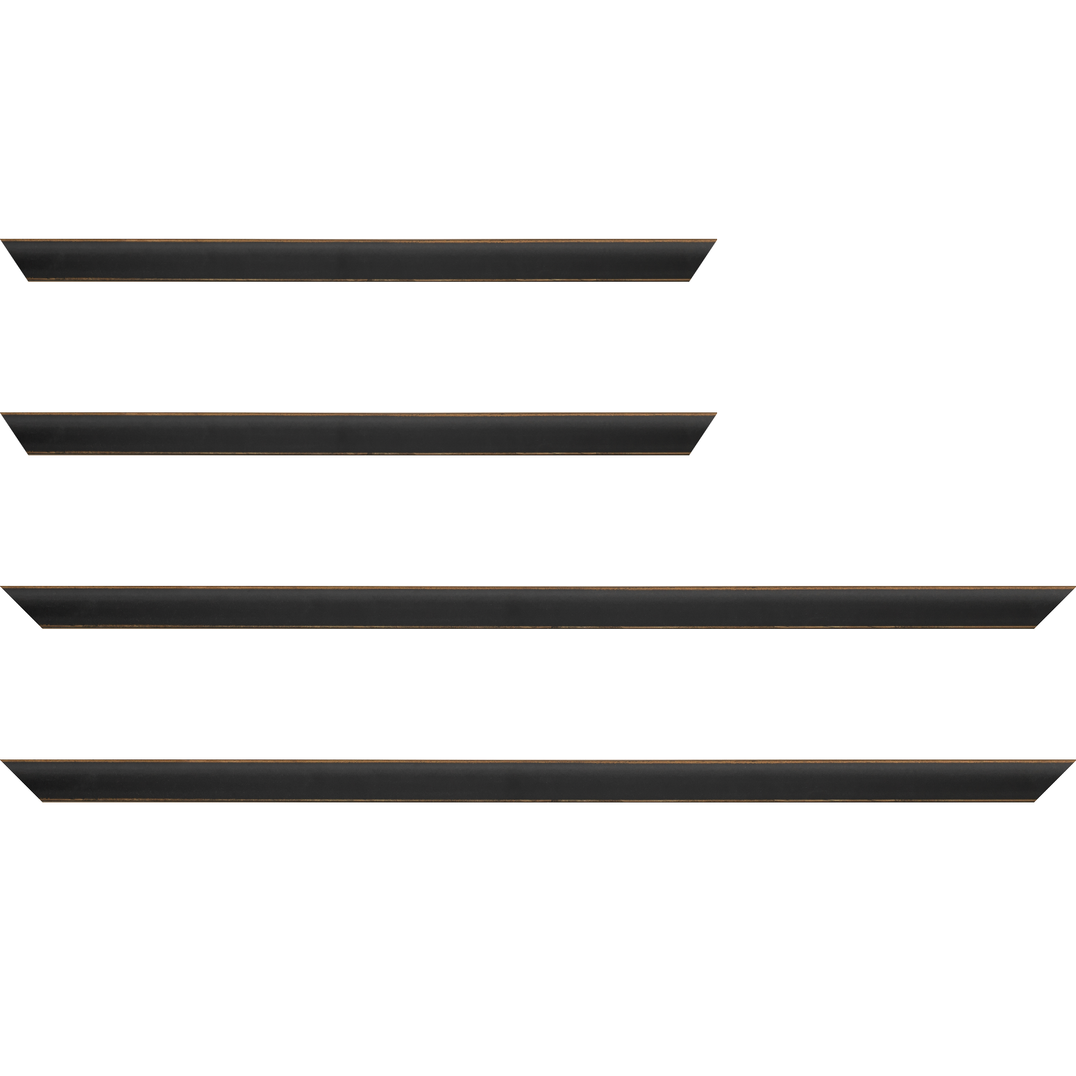 Baguette service précoupé bois profil incurvé largeur 1.9cm couleur noir mat bord ressuyé