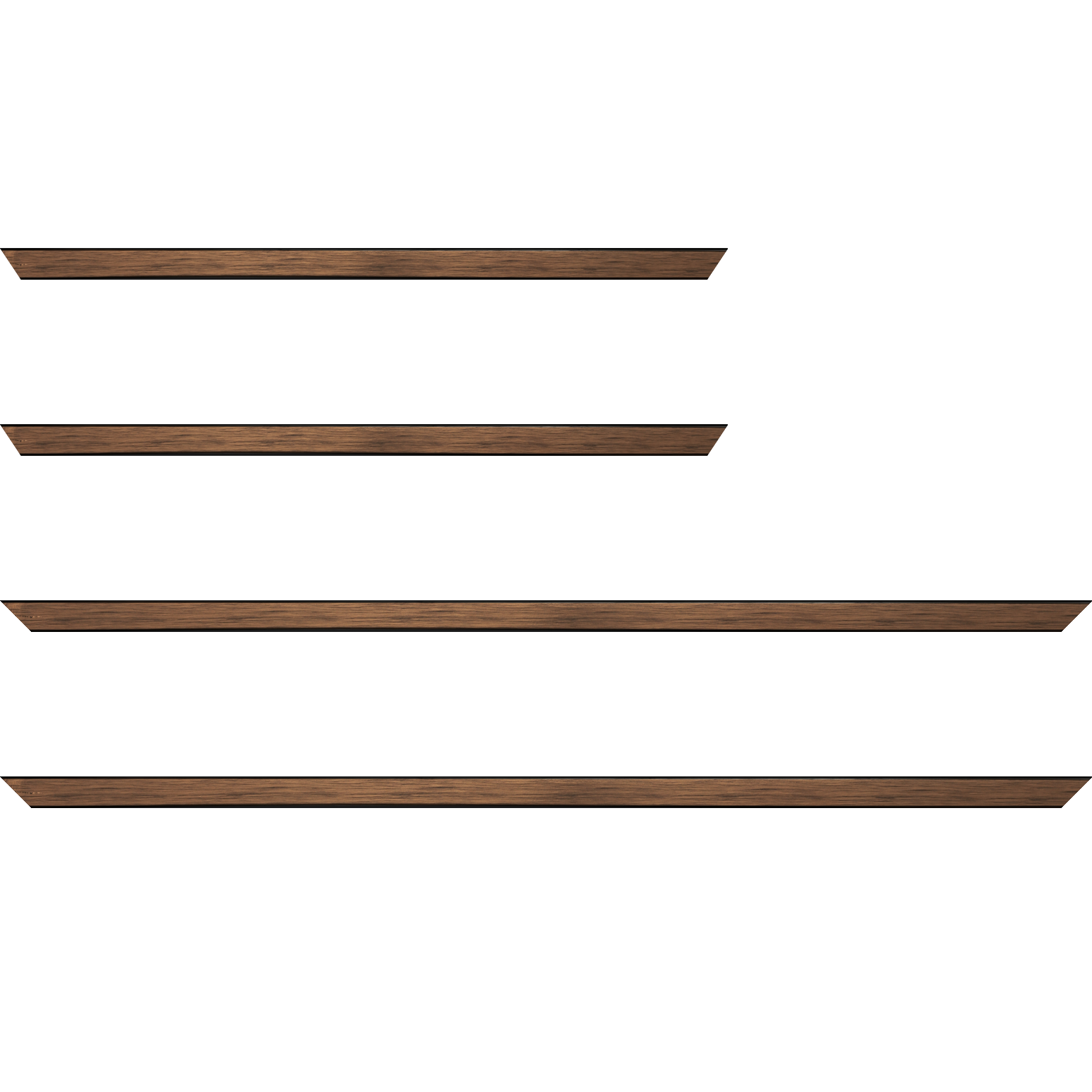 Baguette service précoupé Bois profil plat largeur 1.5cm couleur cuivre foncé