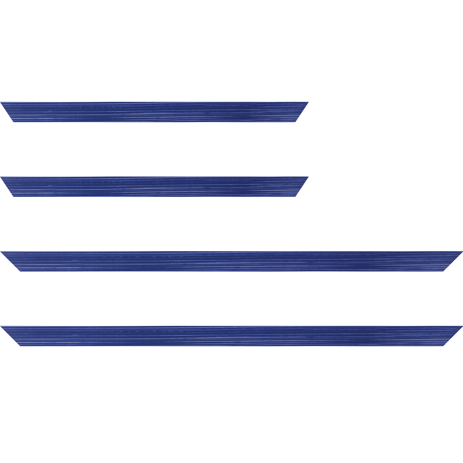 Baguette service précoupé Bois profil concave largeur 2.4cm couleur bleu foncé effet matière fond blanc