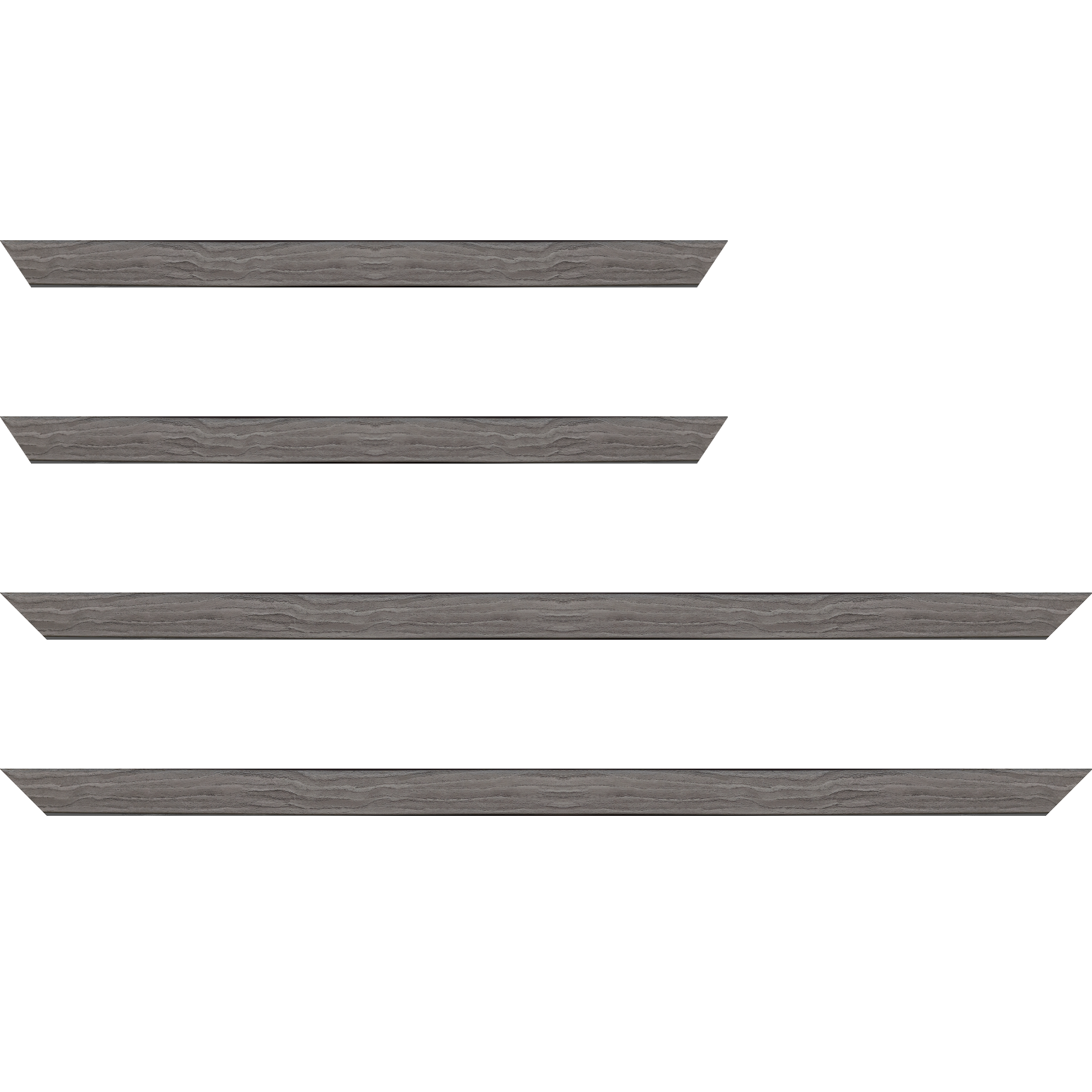 Baguette service précoupé Bois profil plat largeur 2cm décor bois gris