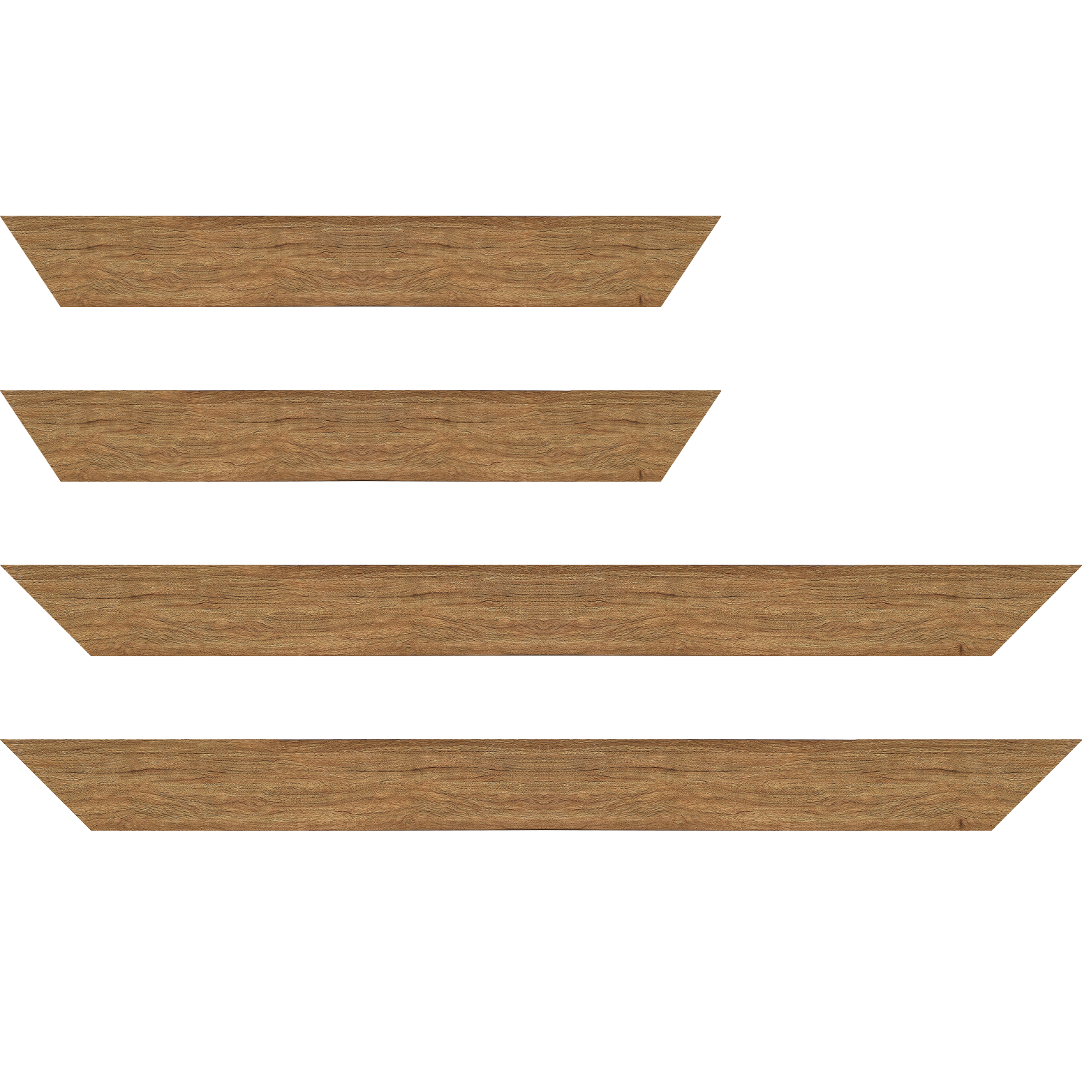 Baguette service précoupé Bois profil plat largeur 4.2cm décor bois chêne doré