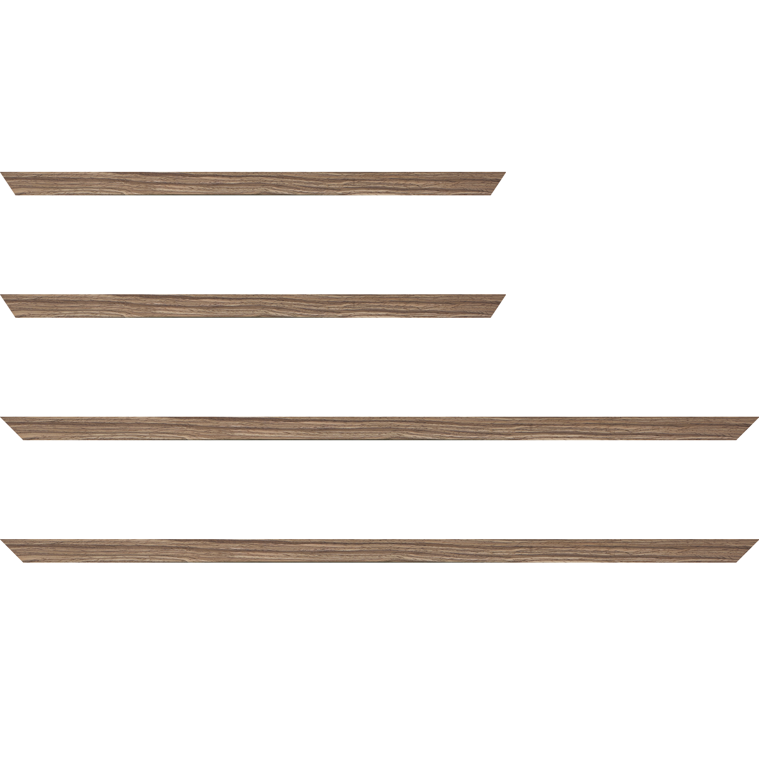 Baguette service précoupé Bois profil plat largeur 1.5cm  plaquage noyer haut de gamme