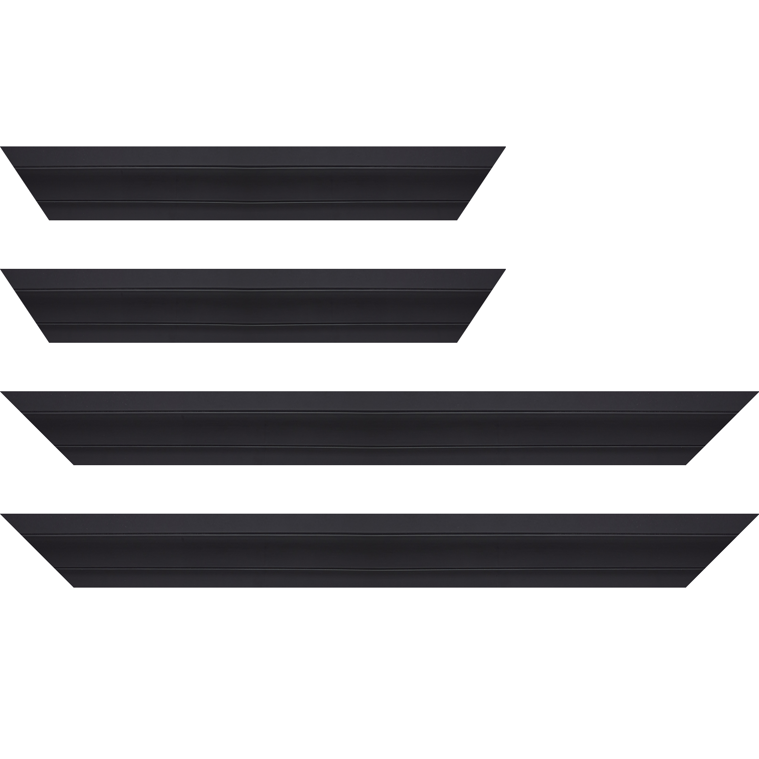 Baguette service précoupé Bois caisse américaine XL profil escalier largeur 4.9cm noir mat (spécialement conçu pour les châssis 3D d'une épaisseur de 3 à 4cm)