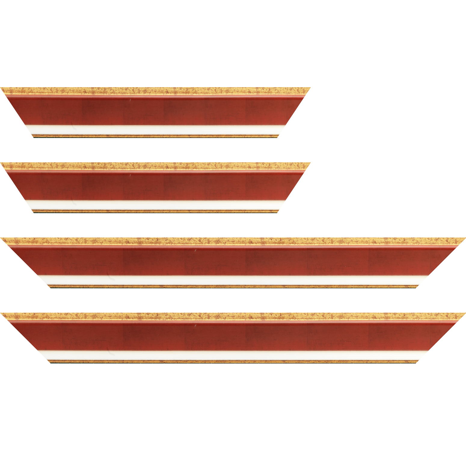 Baguette service précoupé bois profil incliné largeur 5.4cm couleur bordeaux marie louise crème filet or intégrée