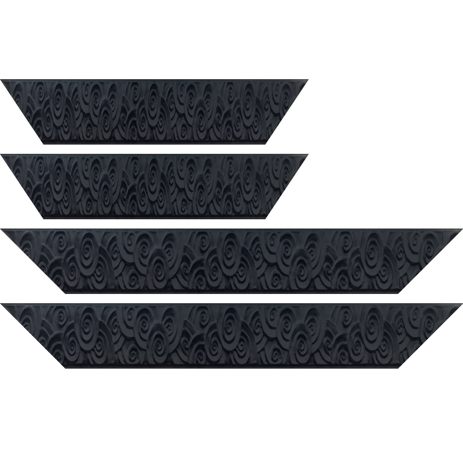 Baguette service précoupé Bois profil plat largeur 7cm couleur noir mat effet tourbillon