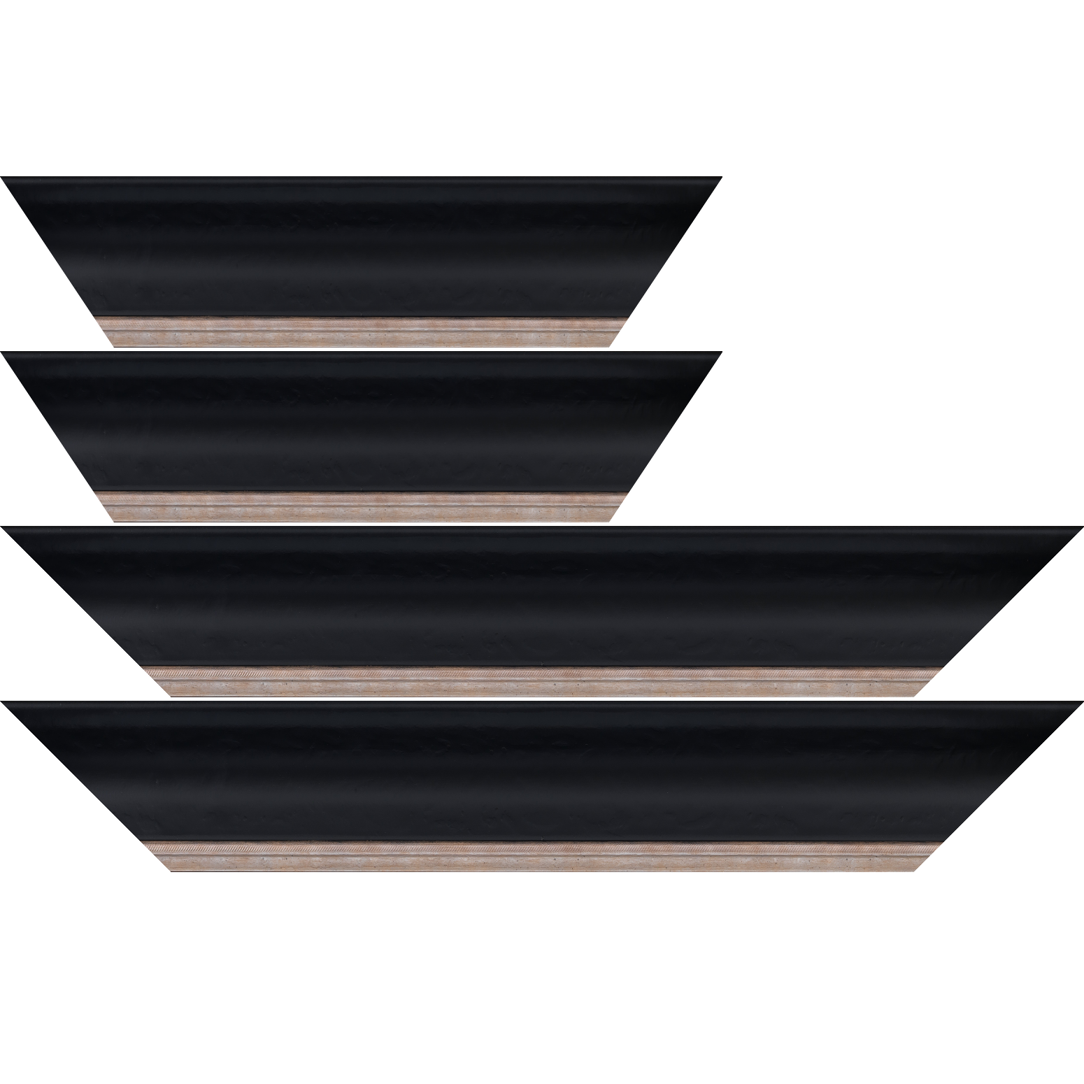 Baguette service précoupé Bois profil incurvé largeur 7.5cm de couleur noir finition antique filet argent vermeille