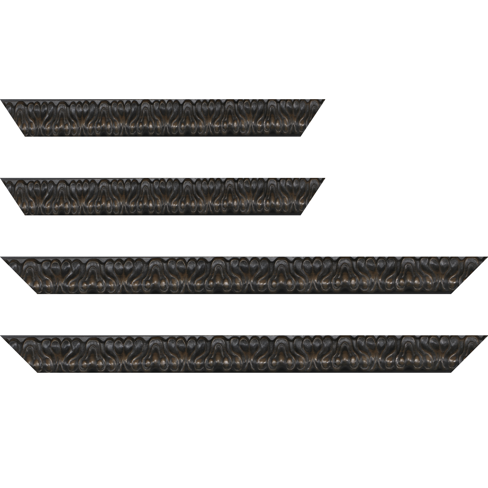 Baguette service précoupé bois profil inversé  largeur 3.8cm couleur marron ébène patiné