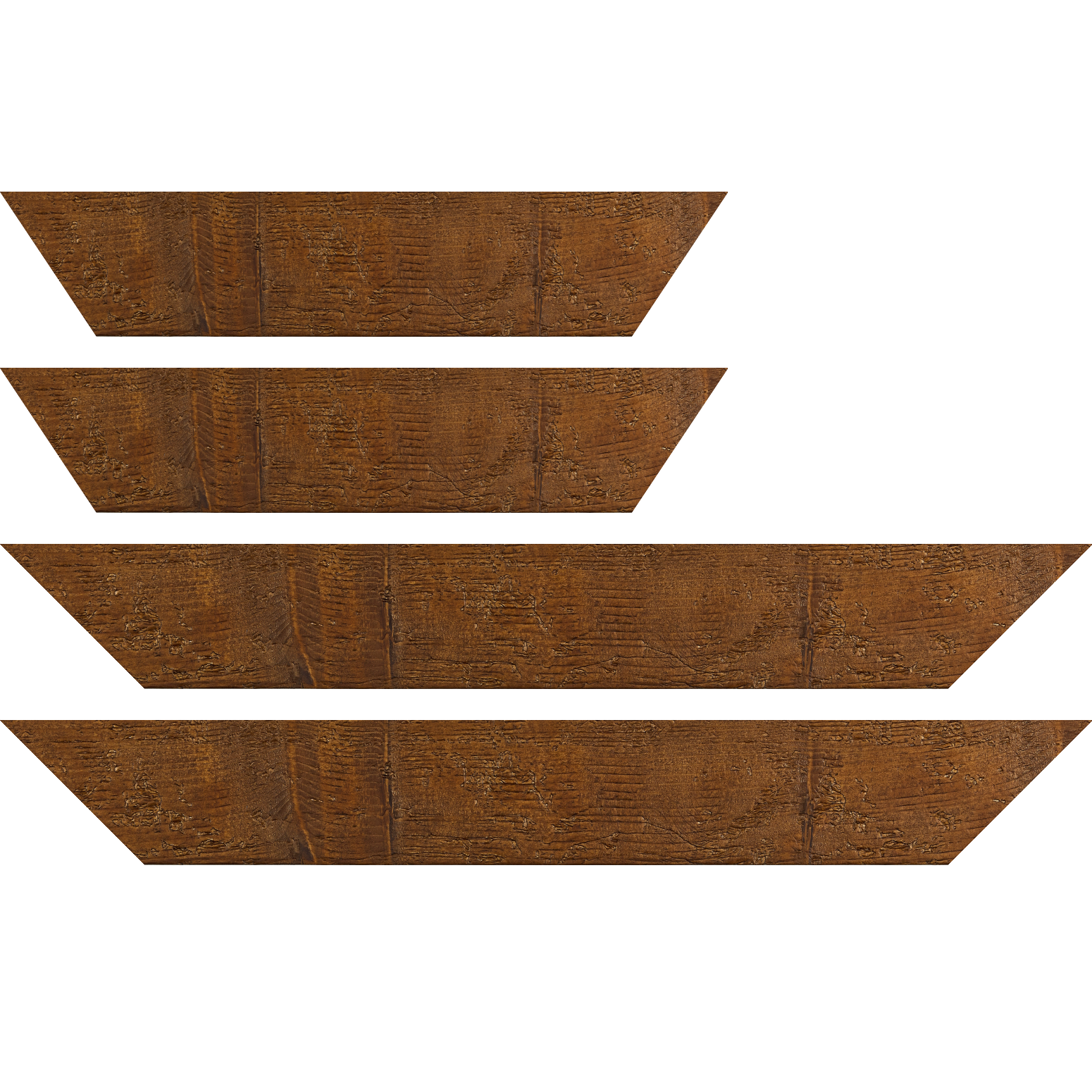 Baguette service précoupé Bois profil plat largeur 6.7cm couleur marron foncé finition aspect vieilli antique