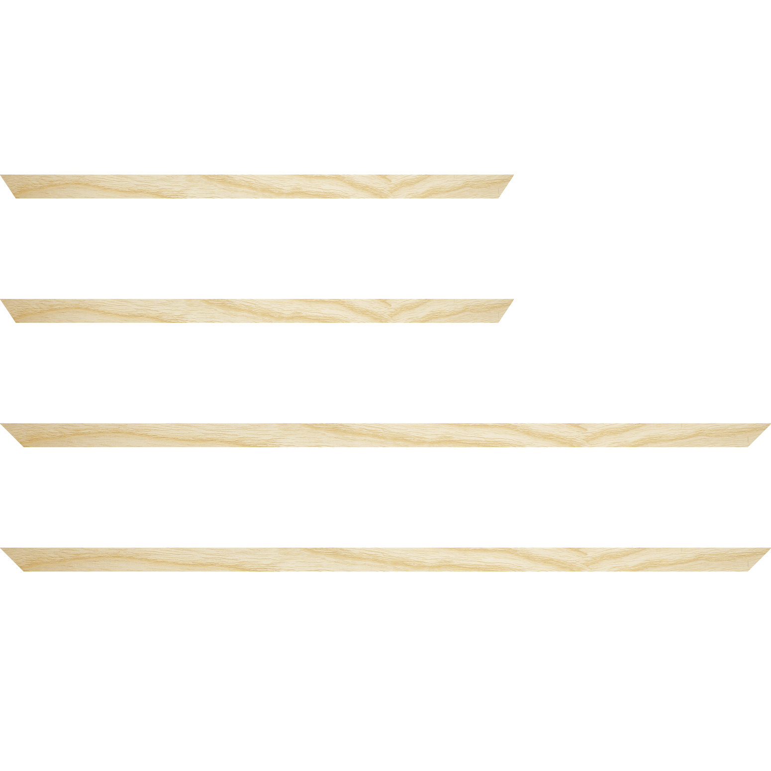 Baguette service précoupé Bois profil plat largeur 1.5cm  plaquage frêne haut de gamme