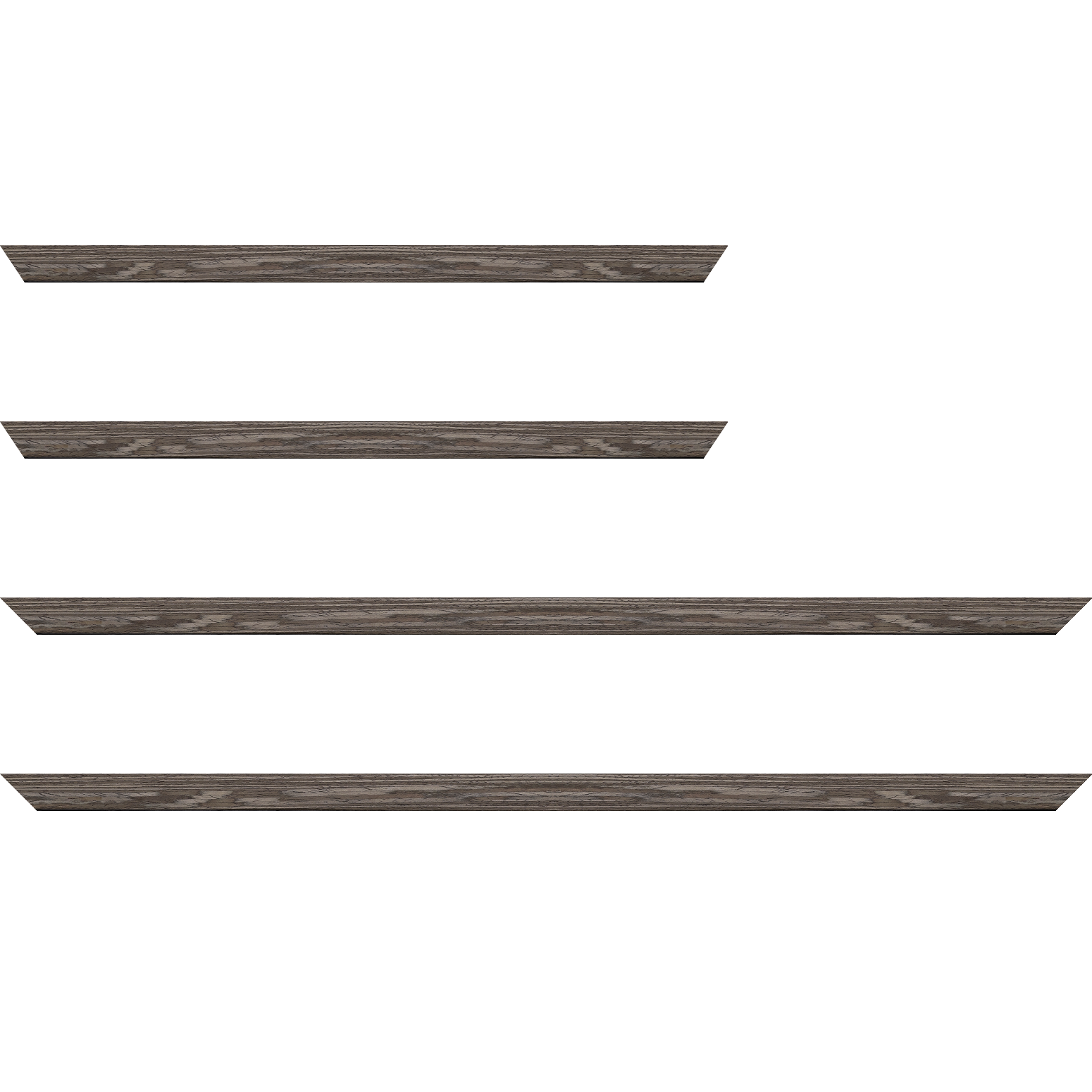 Baguette service précoupé Bois profil plat largeur 1.5cm  plaquage bois gris foncé haut de gamme